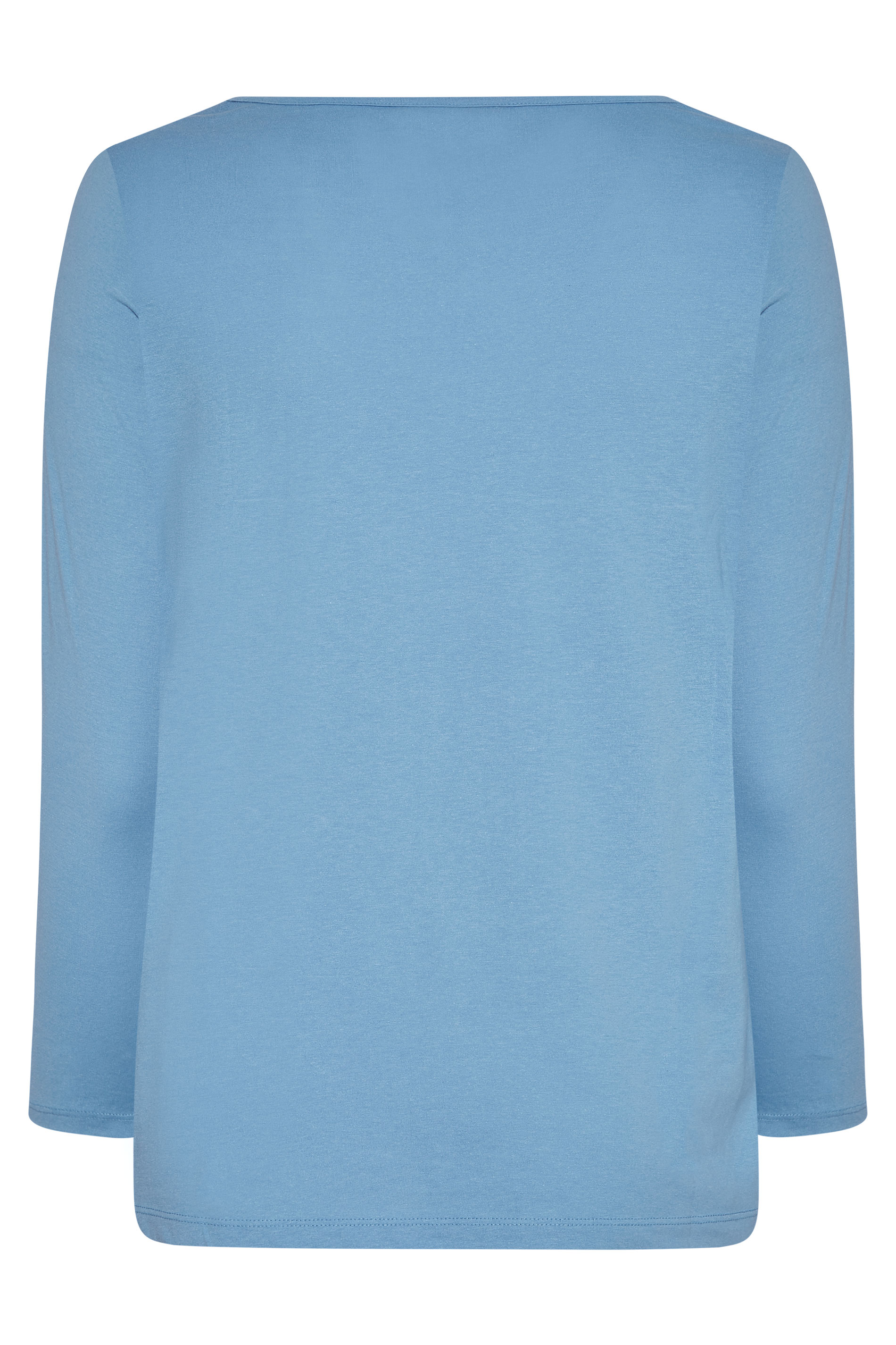 Grande taille  Tops Grande taille  Tops à Manches Longues | T-Shirt Bleu Ciel Manches Longues en Jersey - YE80440