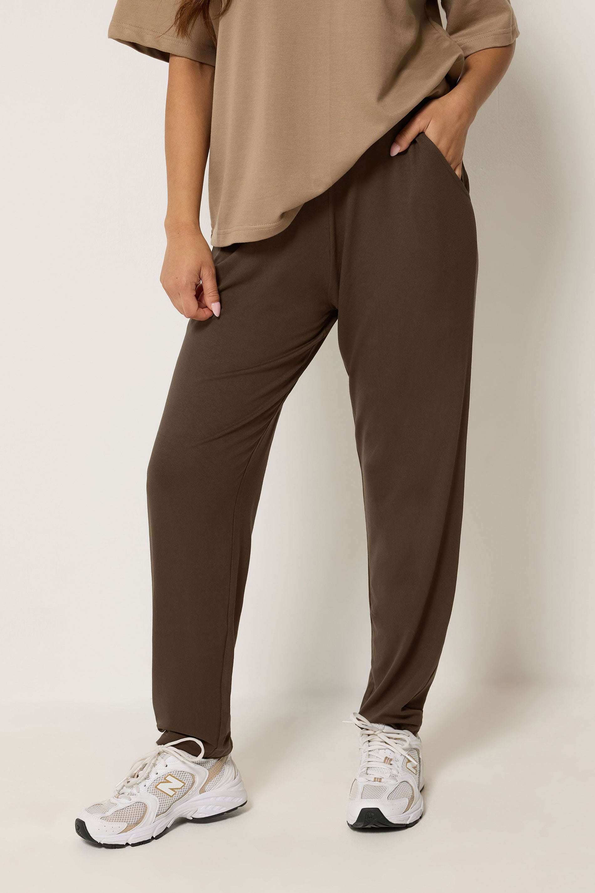 PixieGirl Petite Women's Chocolate Brown Harem Trousers | PixieGirl 2