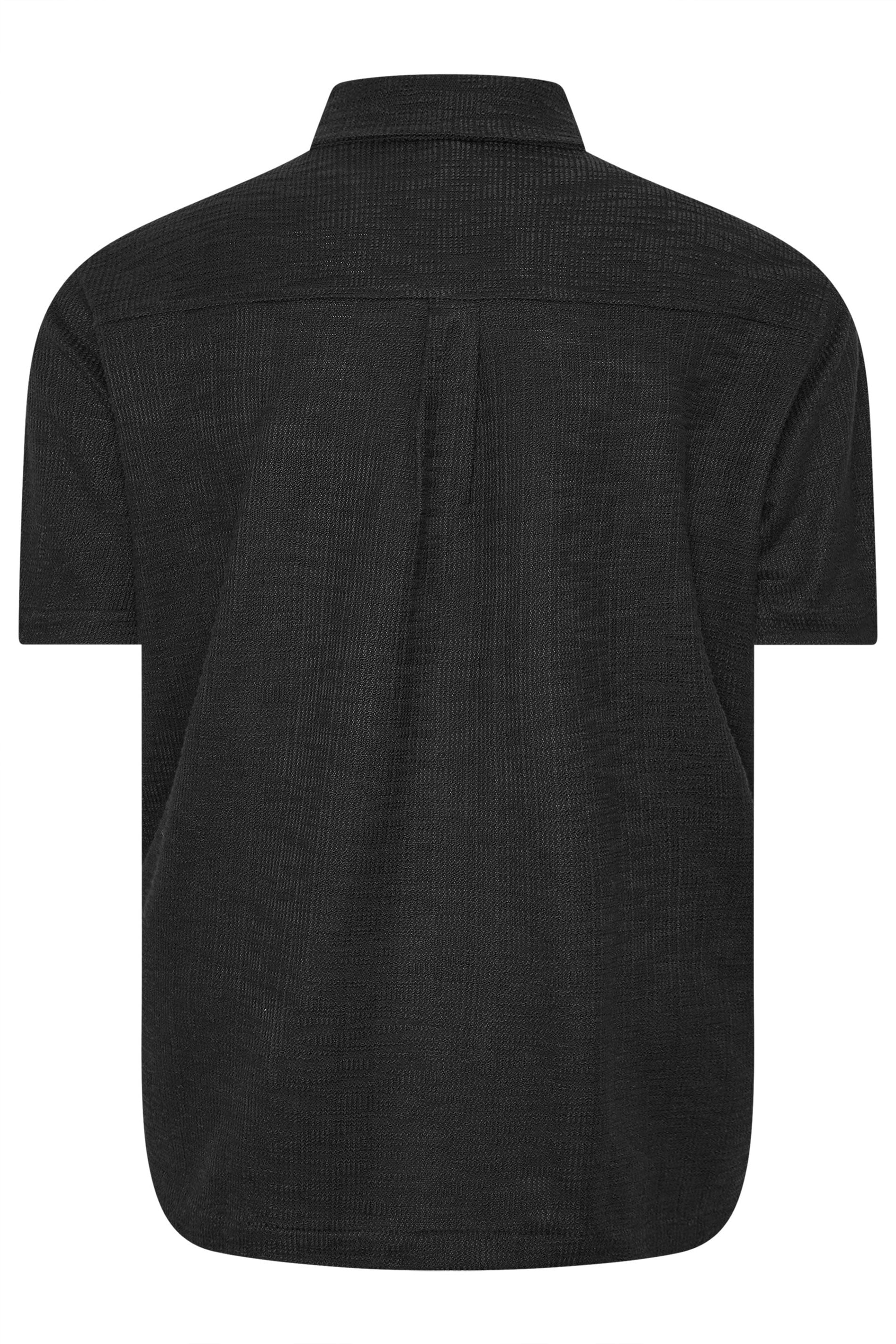 BadRhino Big & Tall Black Textured Revere Shirt | BadRhino 7