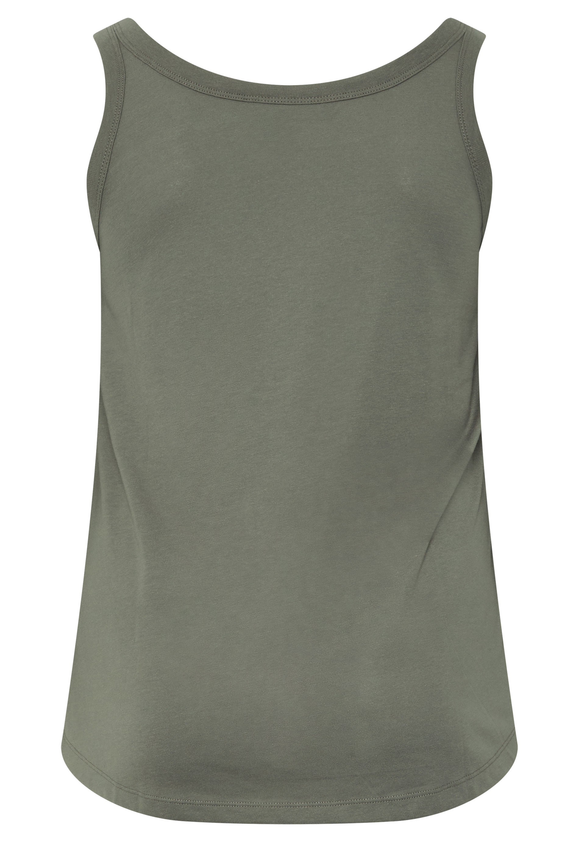 YOURS Plus Size Sage Green Core Basic Vest Top | Yours Clothing 2