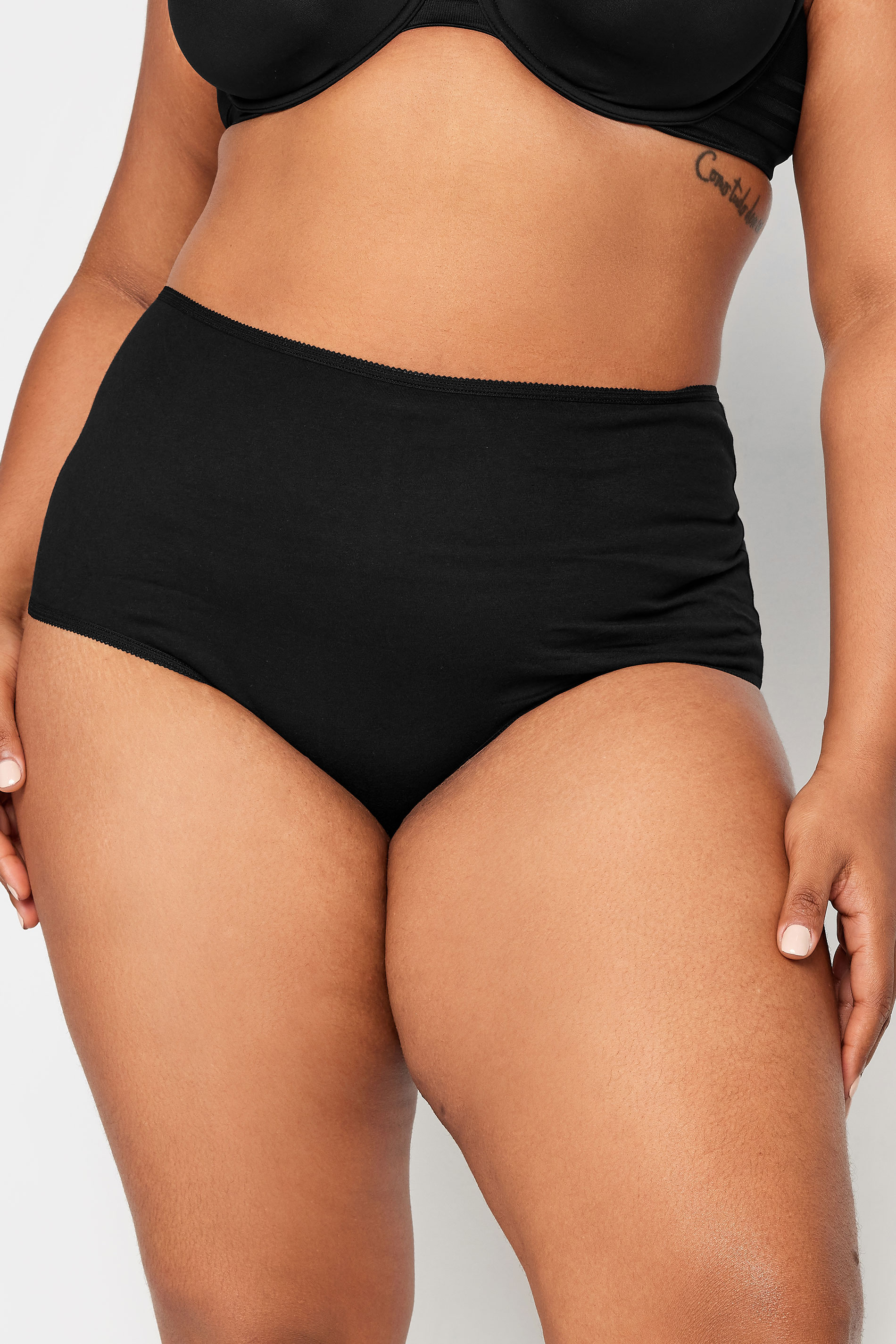 YOURS 5 PACK Plus Size Black & White Full Briefs | Yours Clothing 2