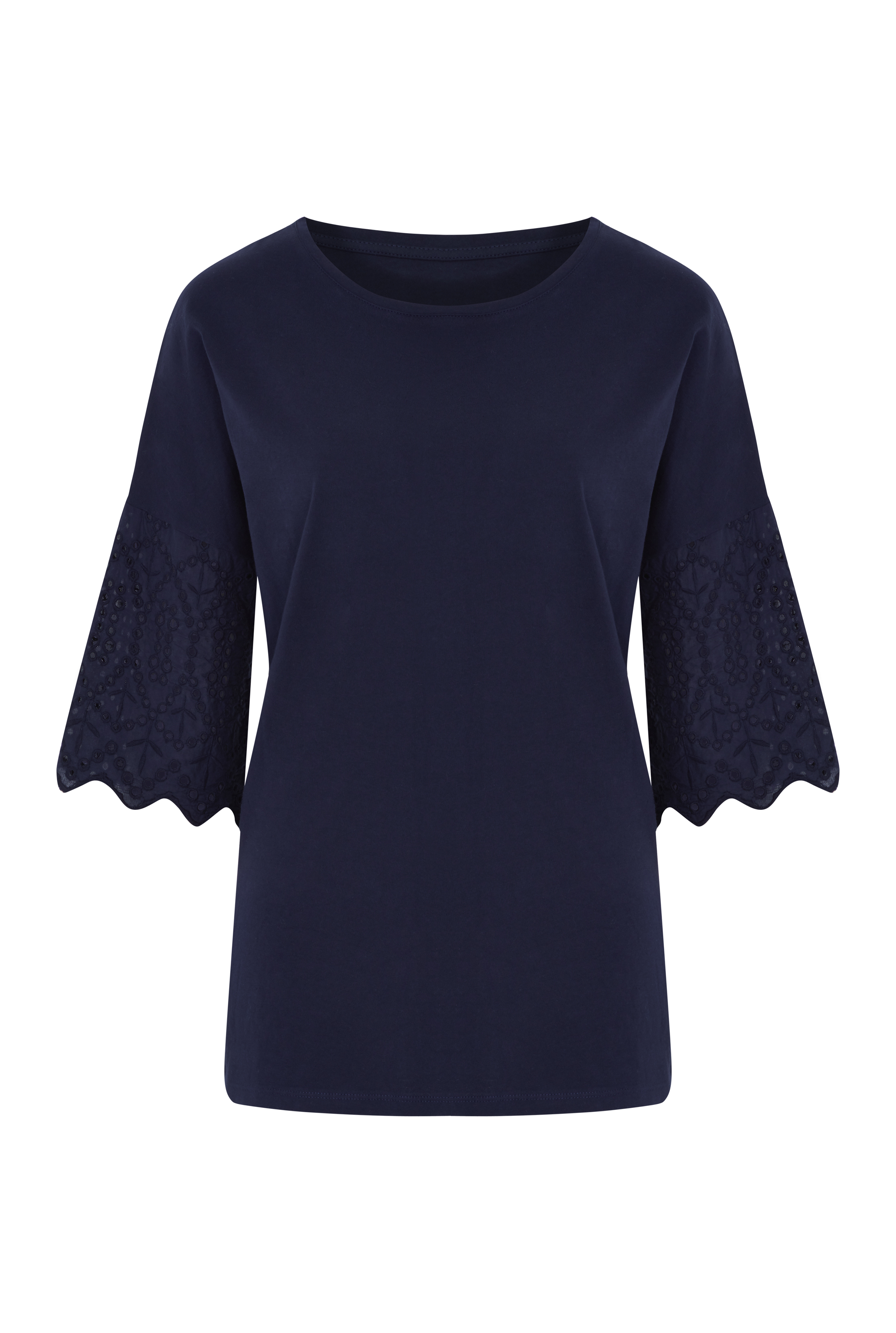 Cotton Broderie Sleeve Top | Long Tall Sally