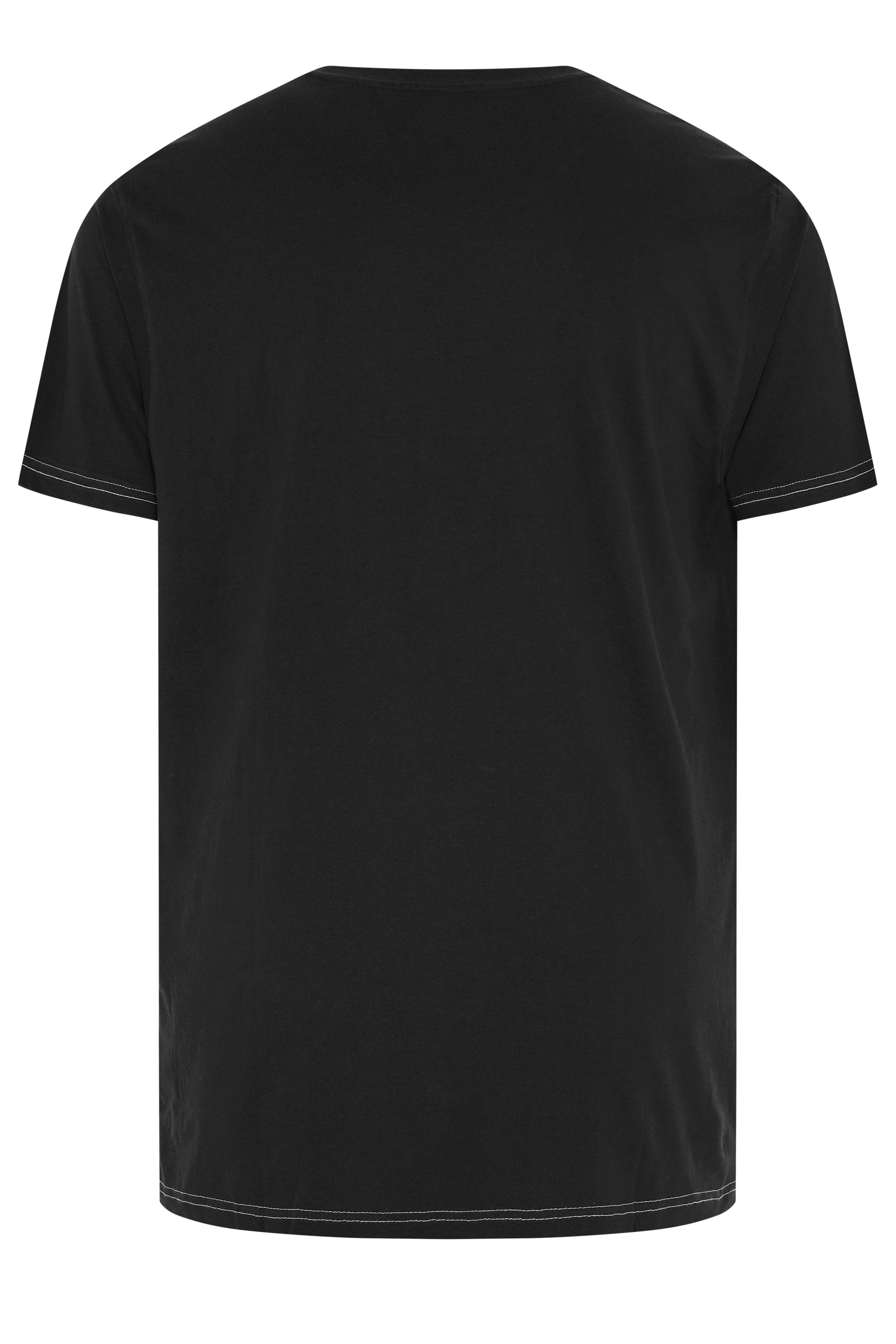KAM Big & Tall Jet Black Rock N Roll Skeleton Print T-Shirt | BadRhino 2