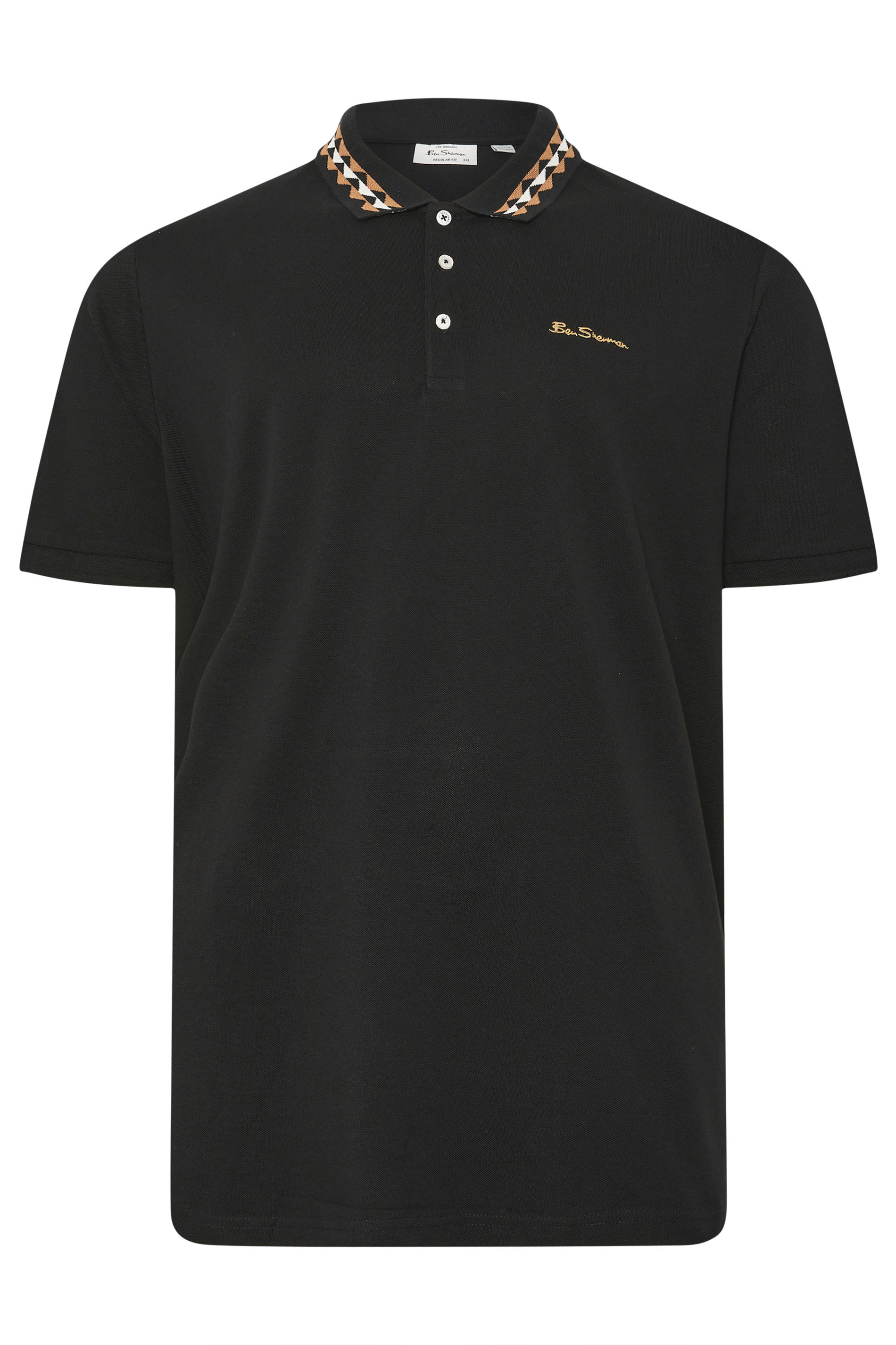 Ben Sherman Big & Tall Black Pique Polo Shirt | BadRhino 2