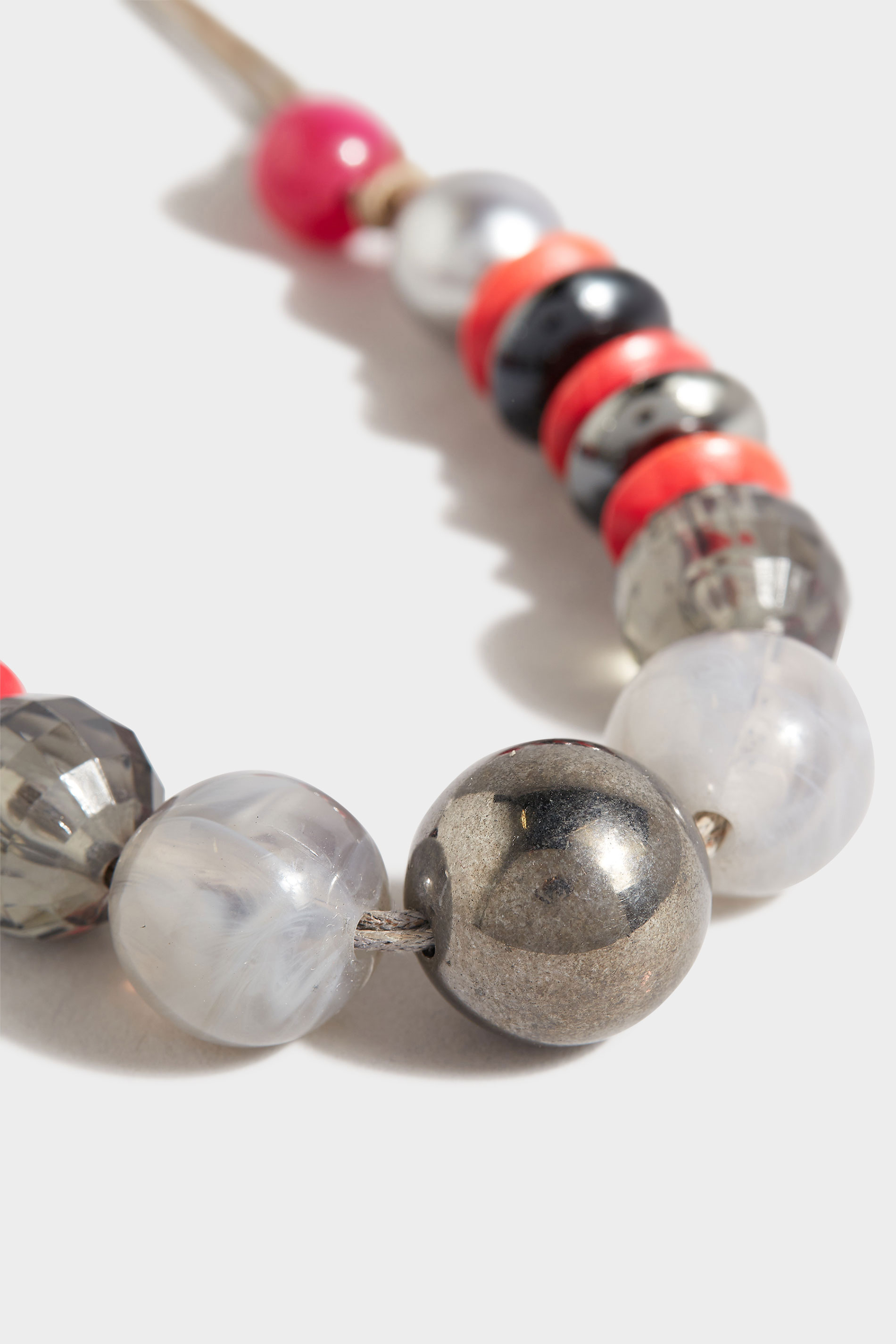 Grey Beaded Necklace | Yours Clothing 3