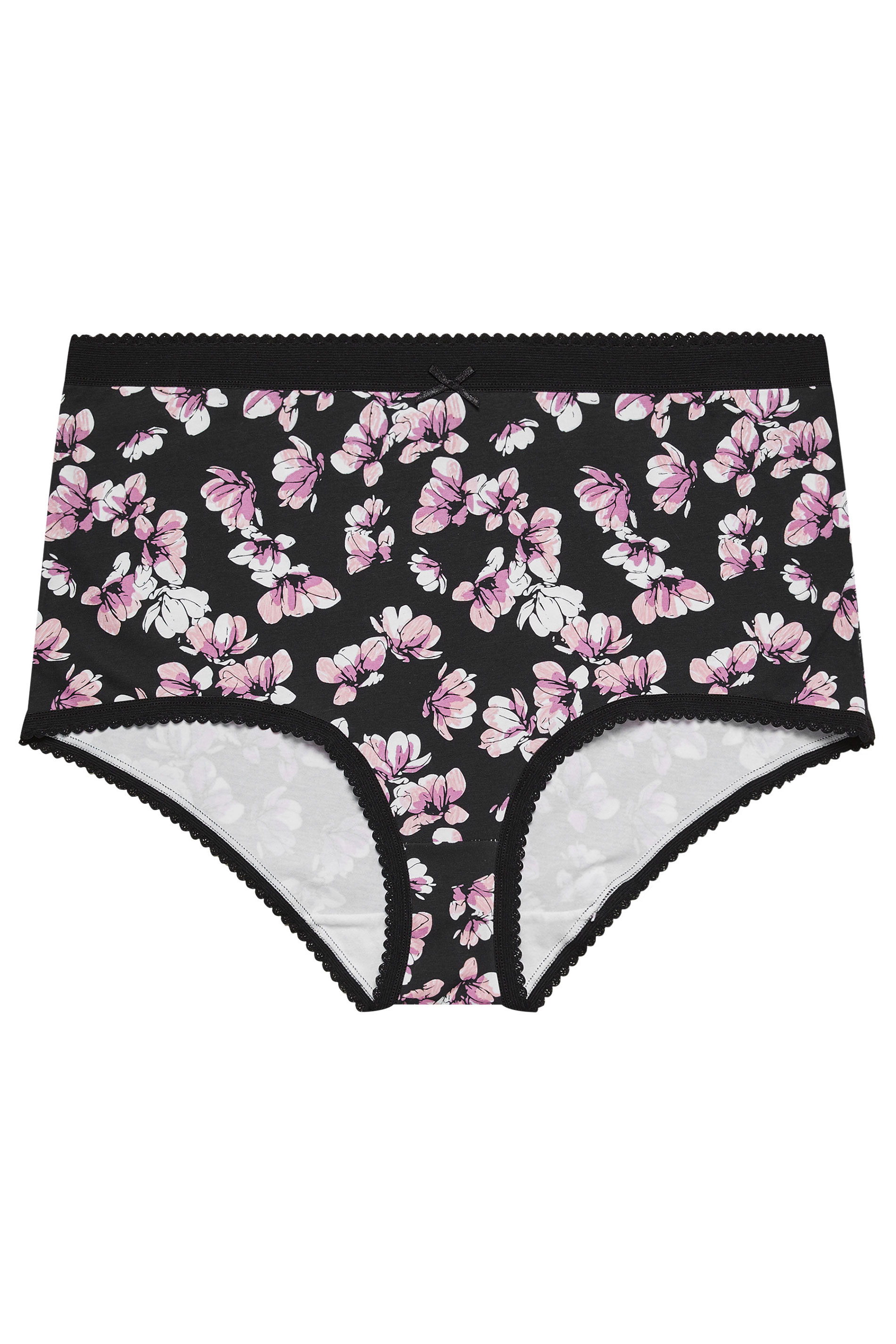 YOURSET 5 PACK Plus Size Pink Inky Floral Full Briefs | Yours Clothing 6