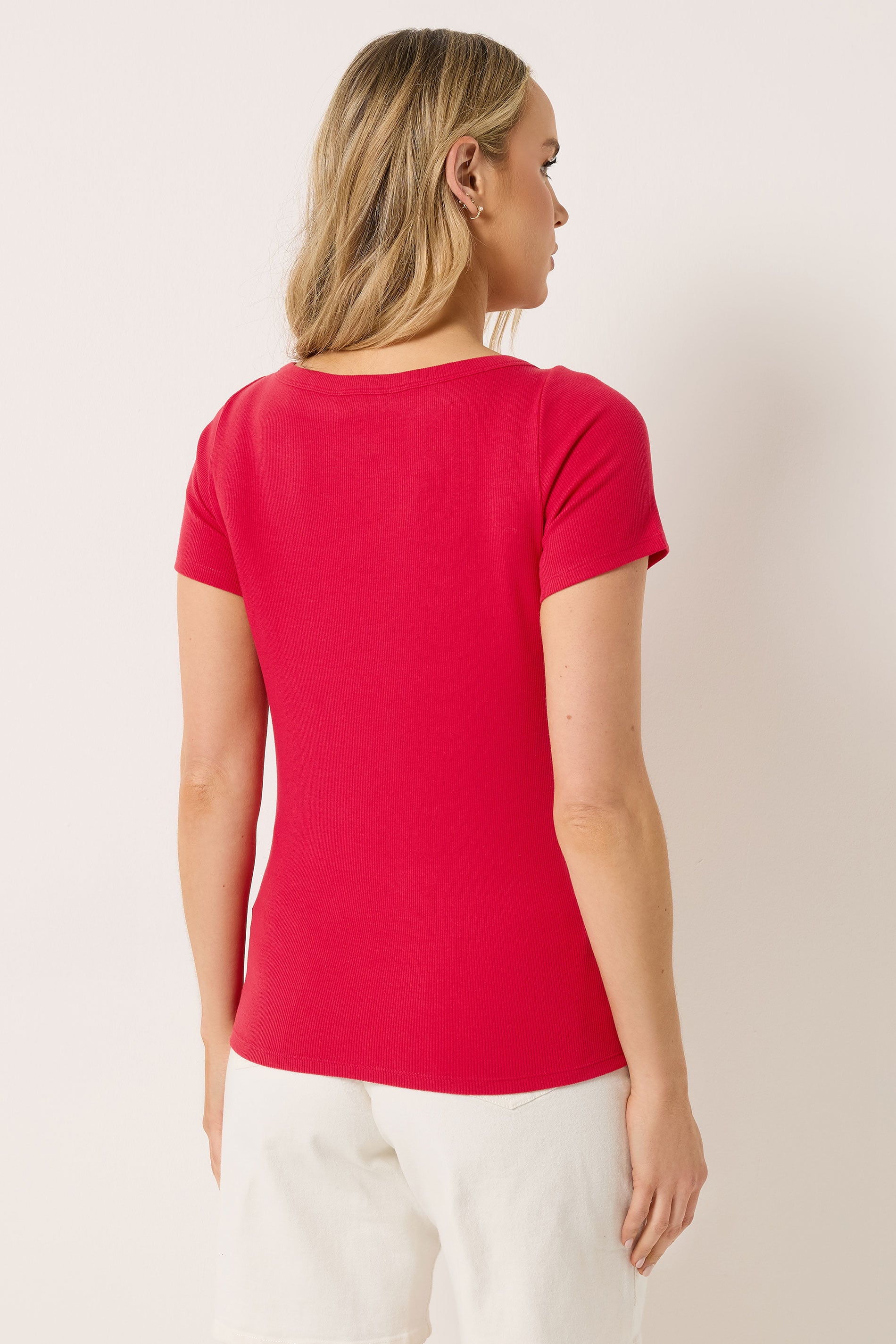 LTS Tall Women's Bright Red Boat Neck T-Shirt | Long Tall Sally 2