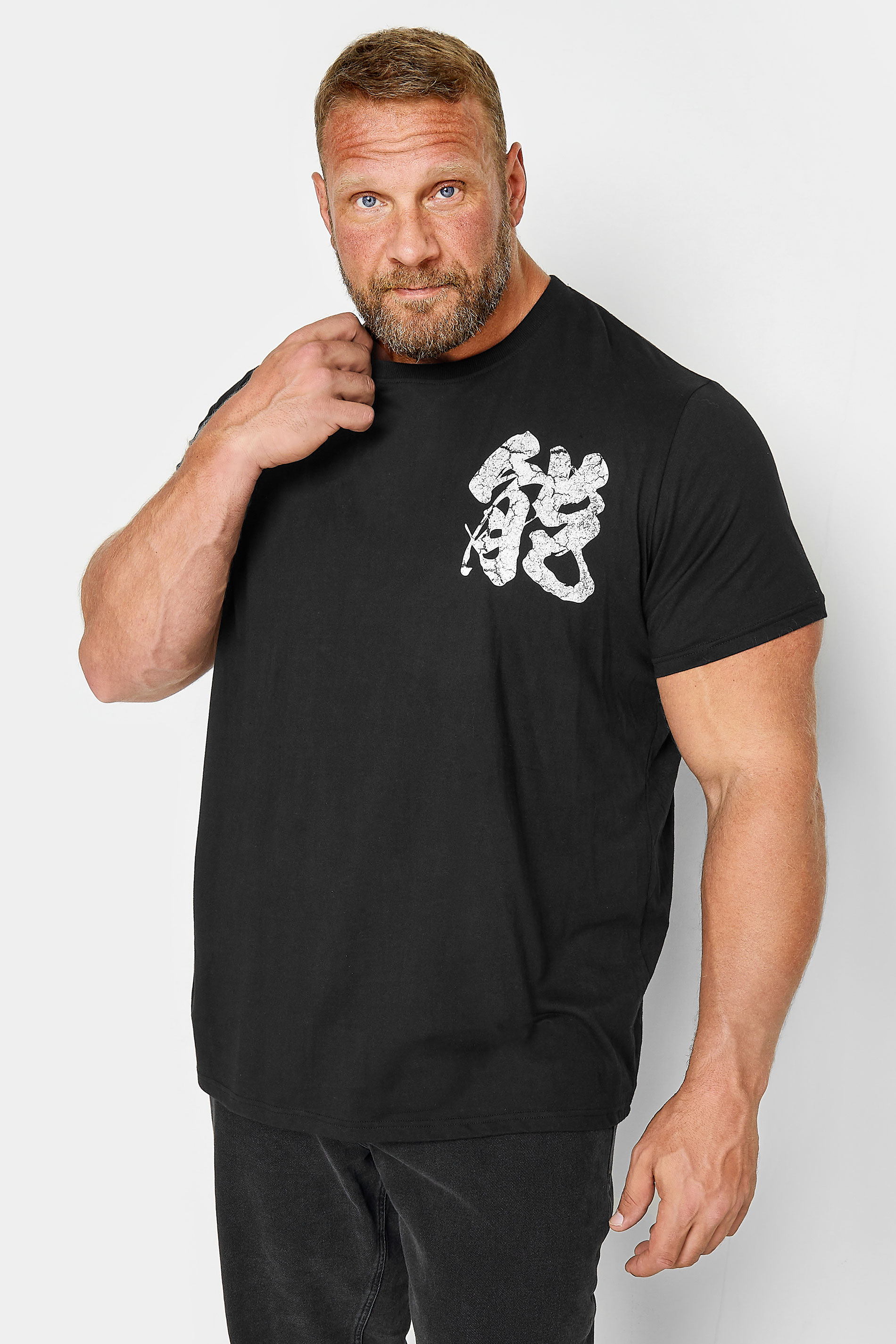 BadRhino Big & Tall Black Samurai Graphic Print T-Shirt | BadRhino 3