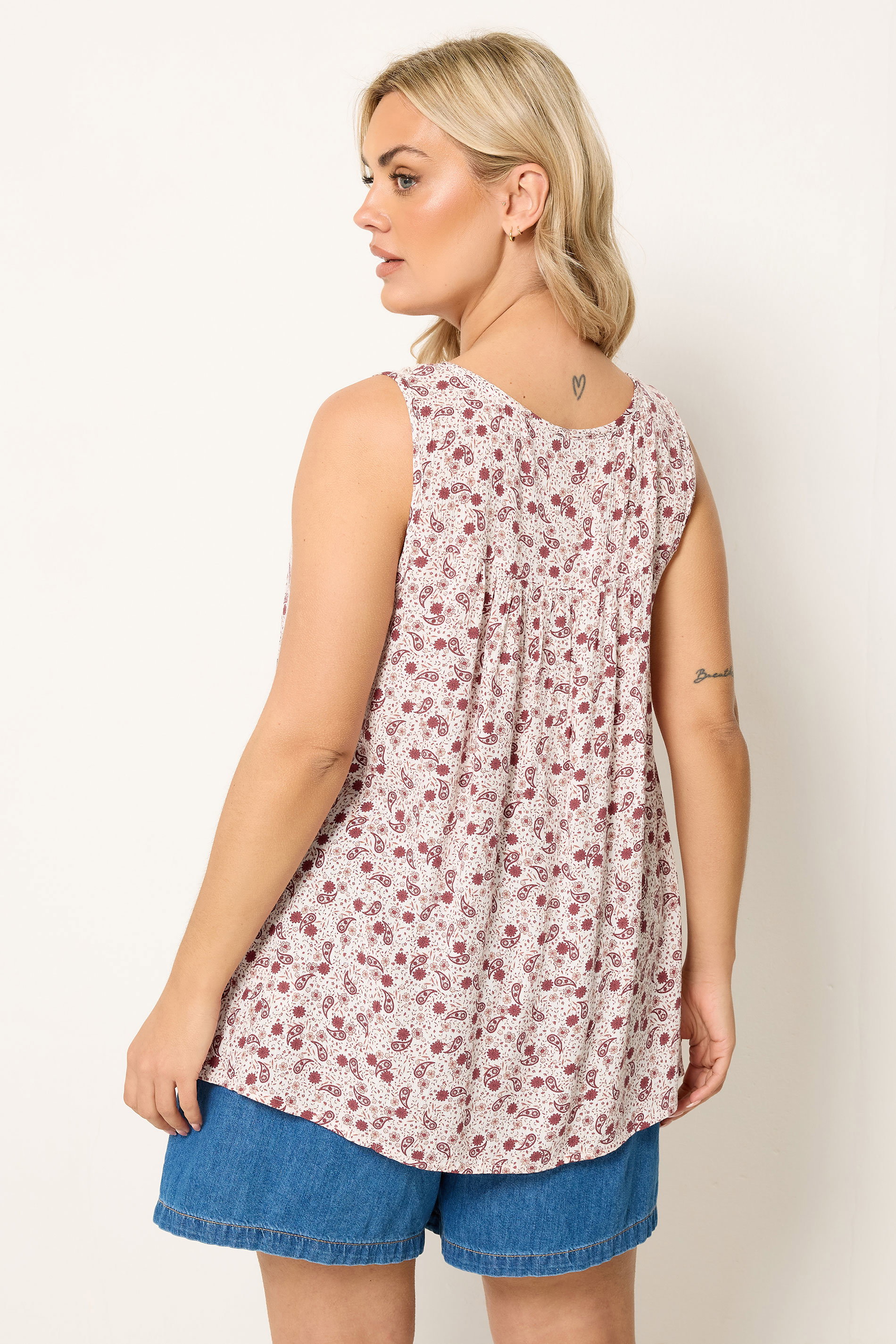 YOURS Plus Size Red Paisley Vest Top | Yours Clothing 4