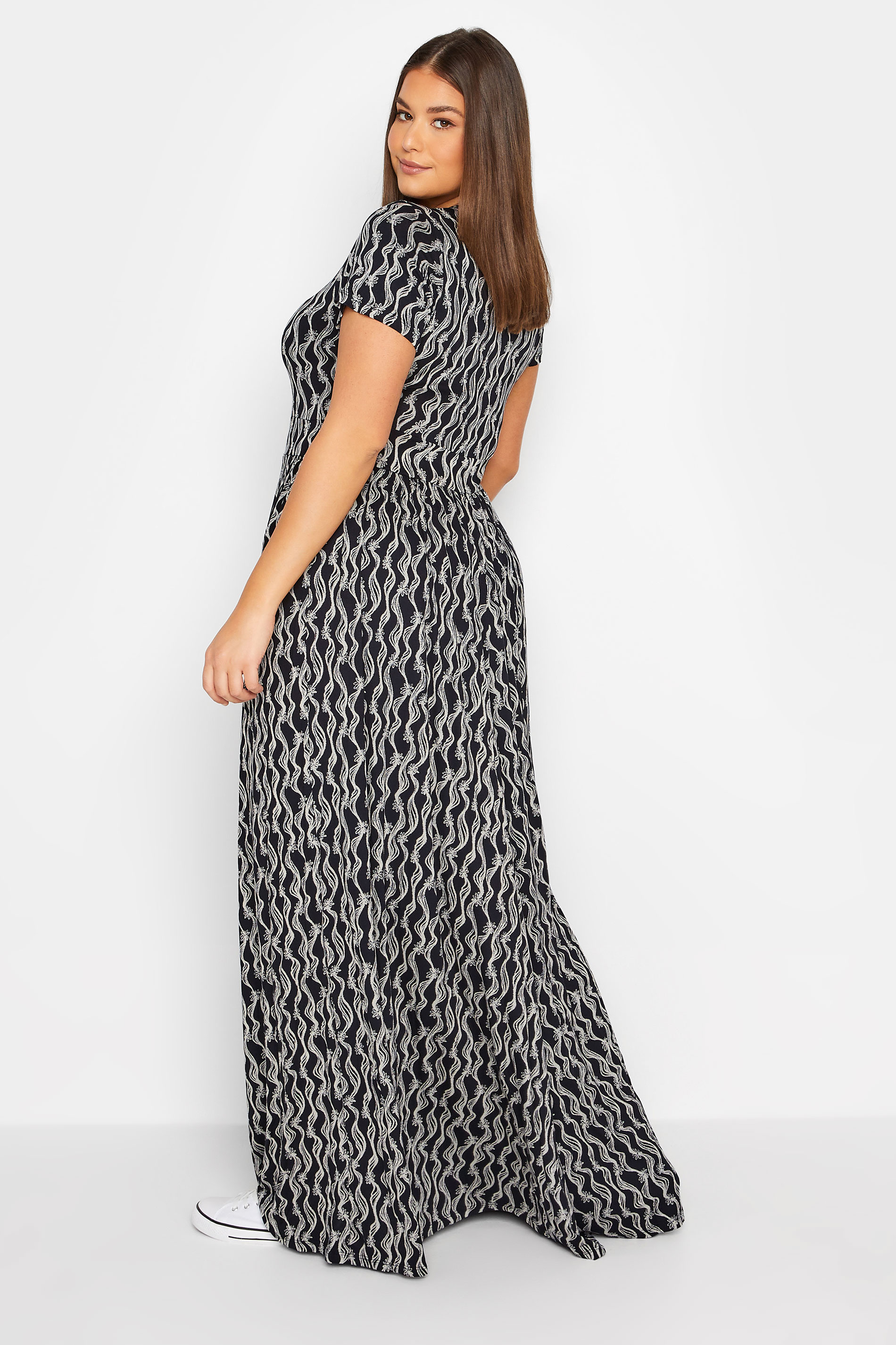 LTS Tall Women's Black Swirl Floral Maxi Dress | Long Tall Sally 3