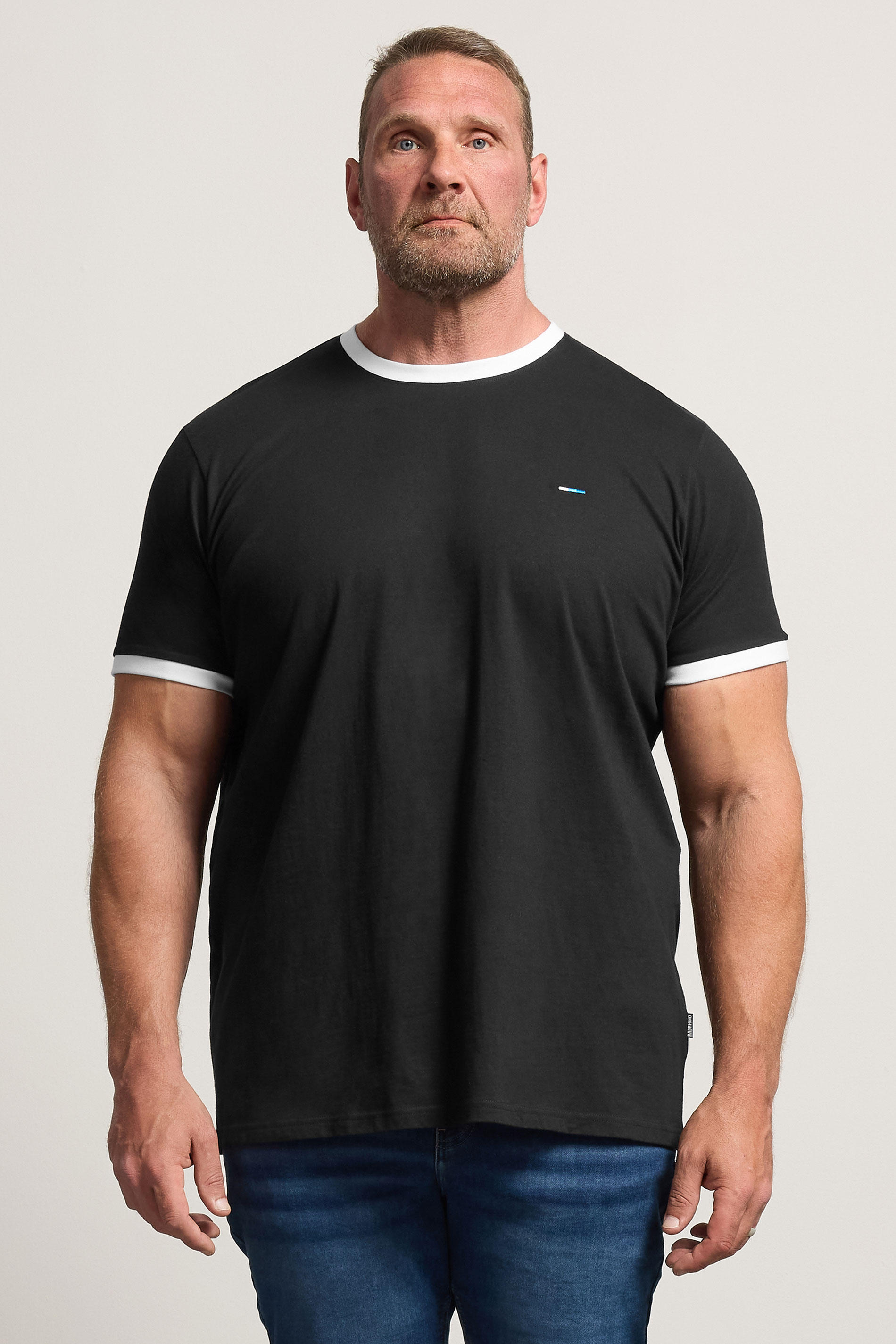 BadRhino Big & Tall Black Ringer T-Shirt | BadRhino 3