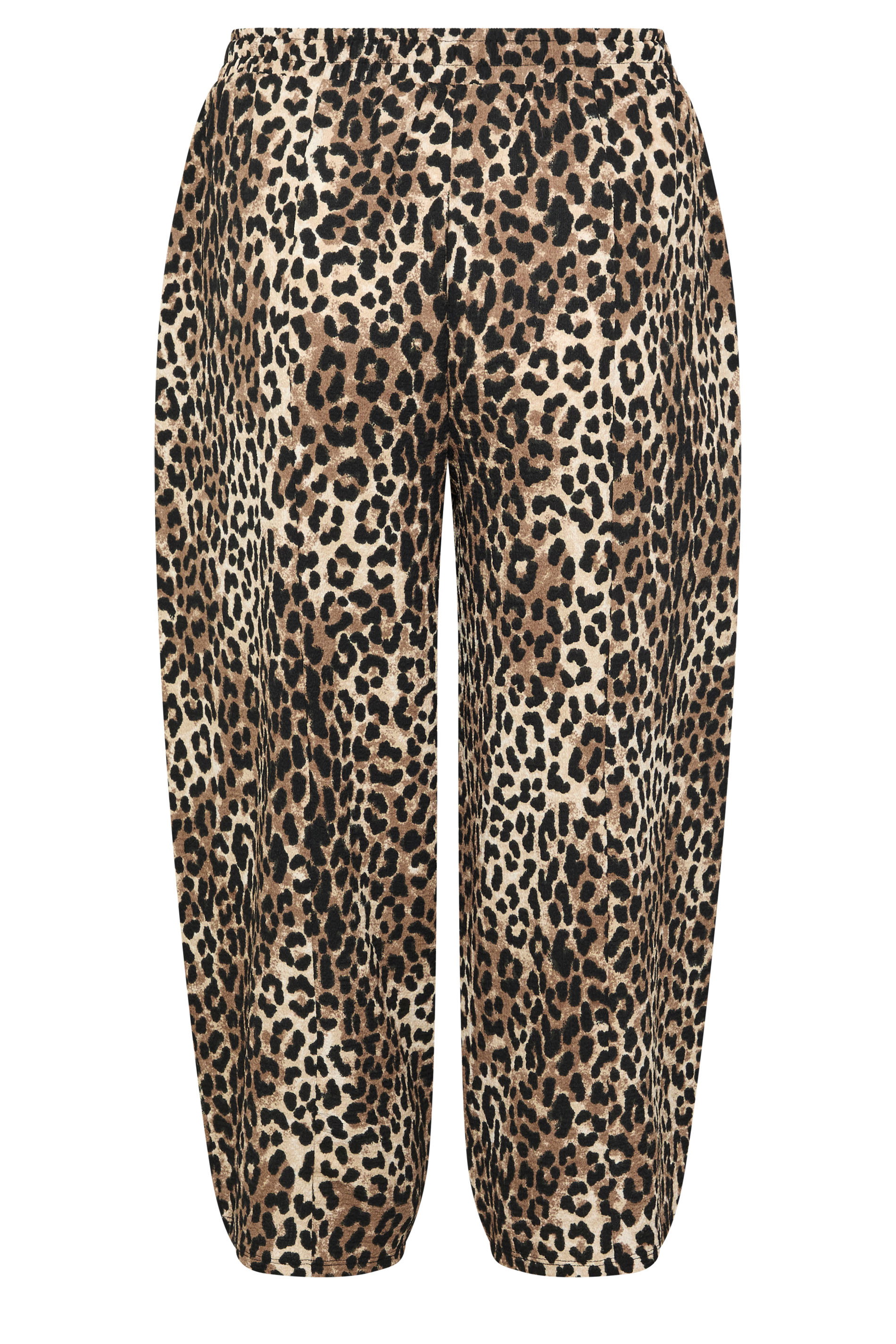 YOURS Plus Size Black Leopard Print Crinkle Barrel Trousers | Yours Clothing 6