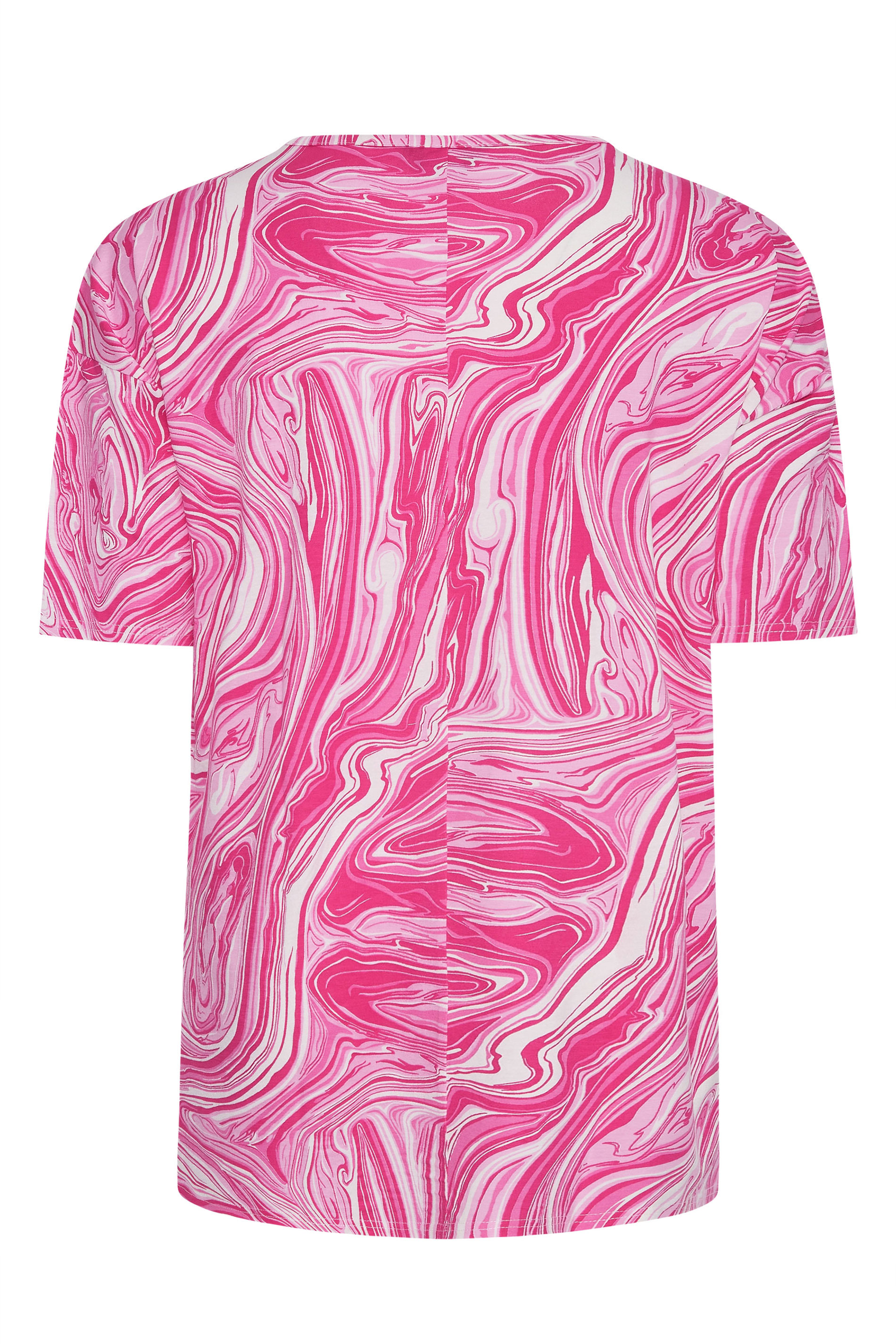 Grande taille  Tops Grande taille  T-Shirts | T-Shirt Rose Design Marbré Oversize - TT79695