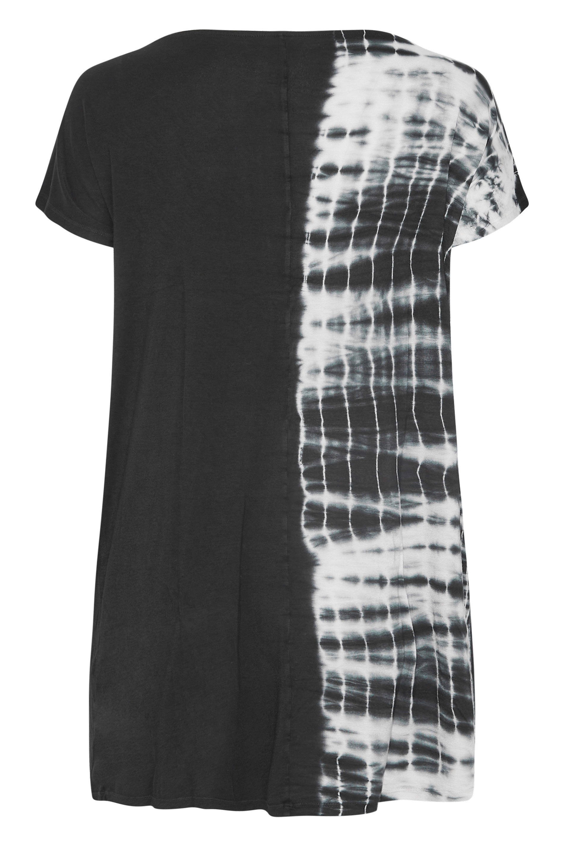 Grande taille  Tops Grande taille  T-Shirts | T-Shirt Noir Tie & Dye Manches Courtes - ZO85975