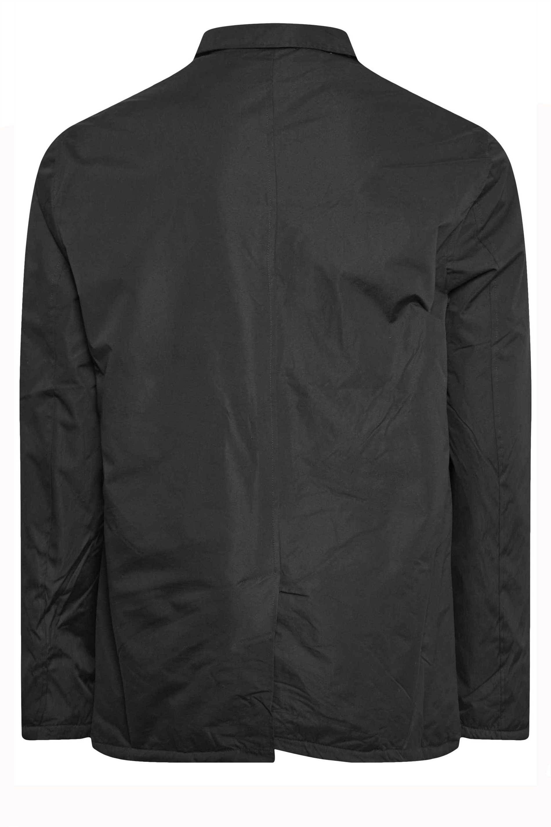 D555 Big & Tall Black Button Down Long Sleeve Shirt Jacket | BadRhino  2