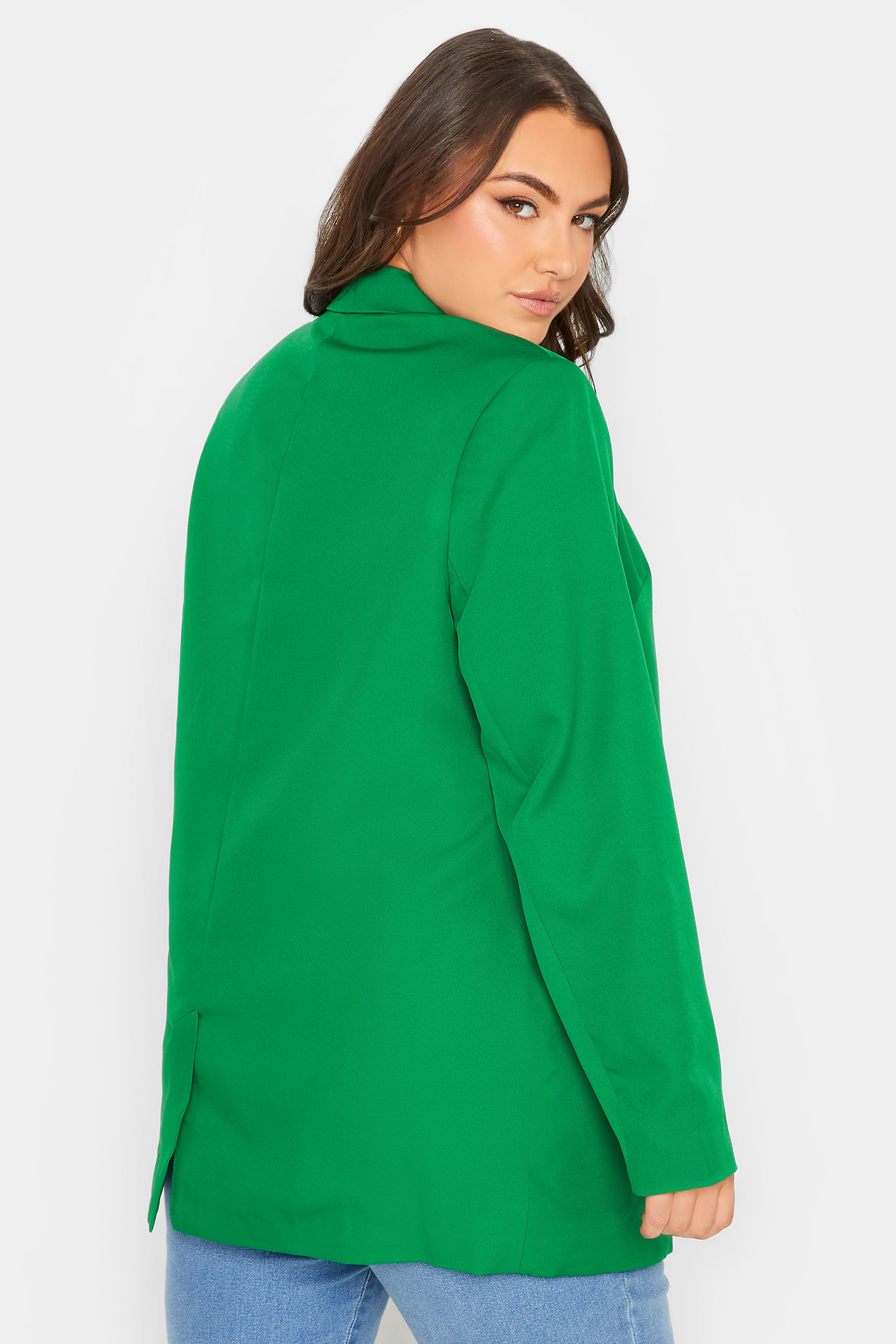 Plus Size Green Tailored Blazer | Yours Clothing 3