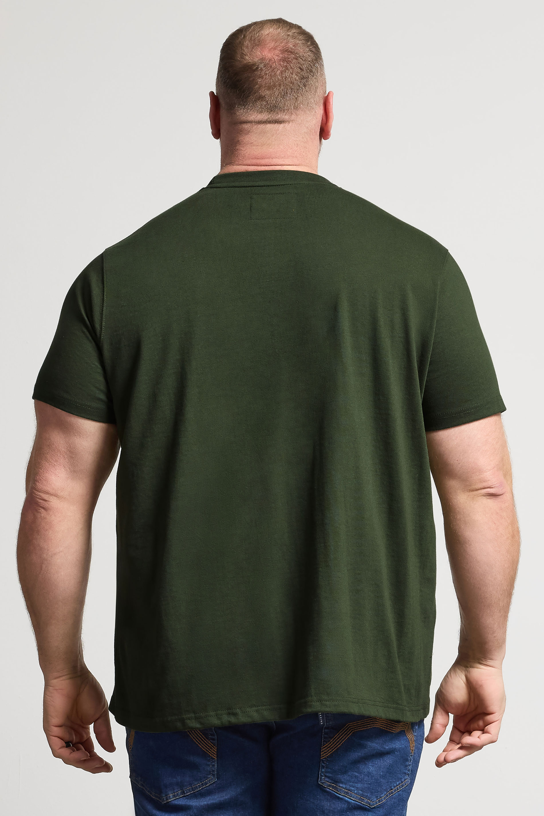 BadRhino Big & Tall Dark Green Embroidered Script T-Shirt | BadRhino 4