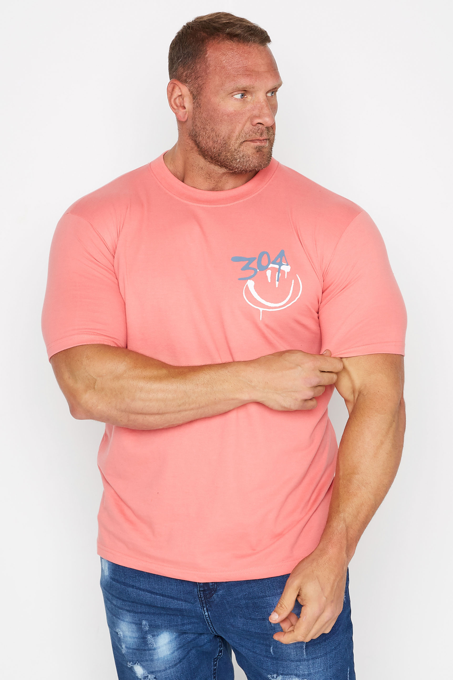304 CLOTHING Big & Tall Pink Clo T-Shirt | BadRhino 1