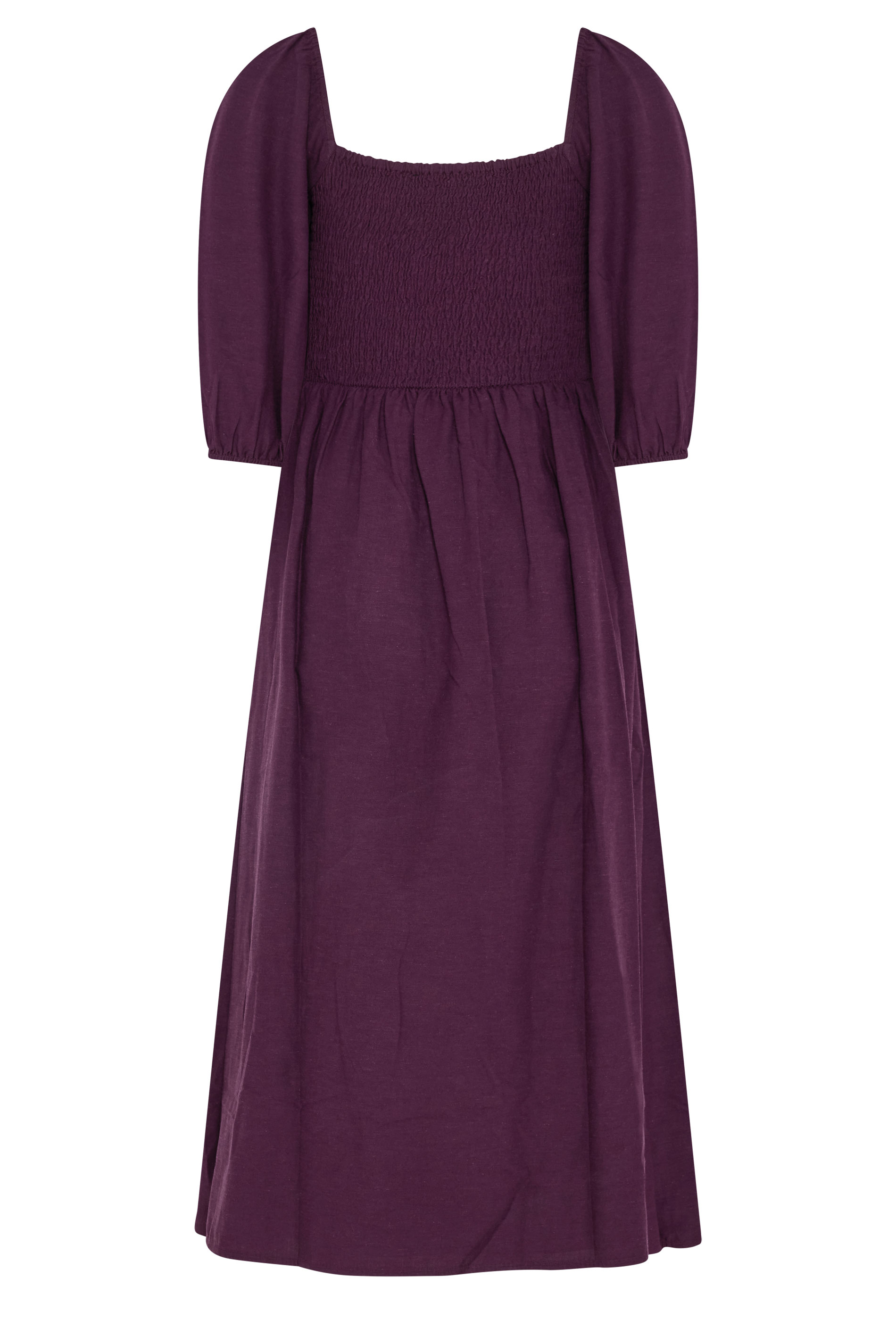 M&Co Petite Berry Purple Short Sleeve Embroidered Trim Maxi Dress | M&Co 2