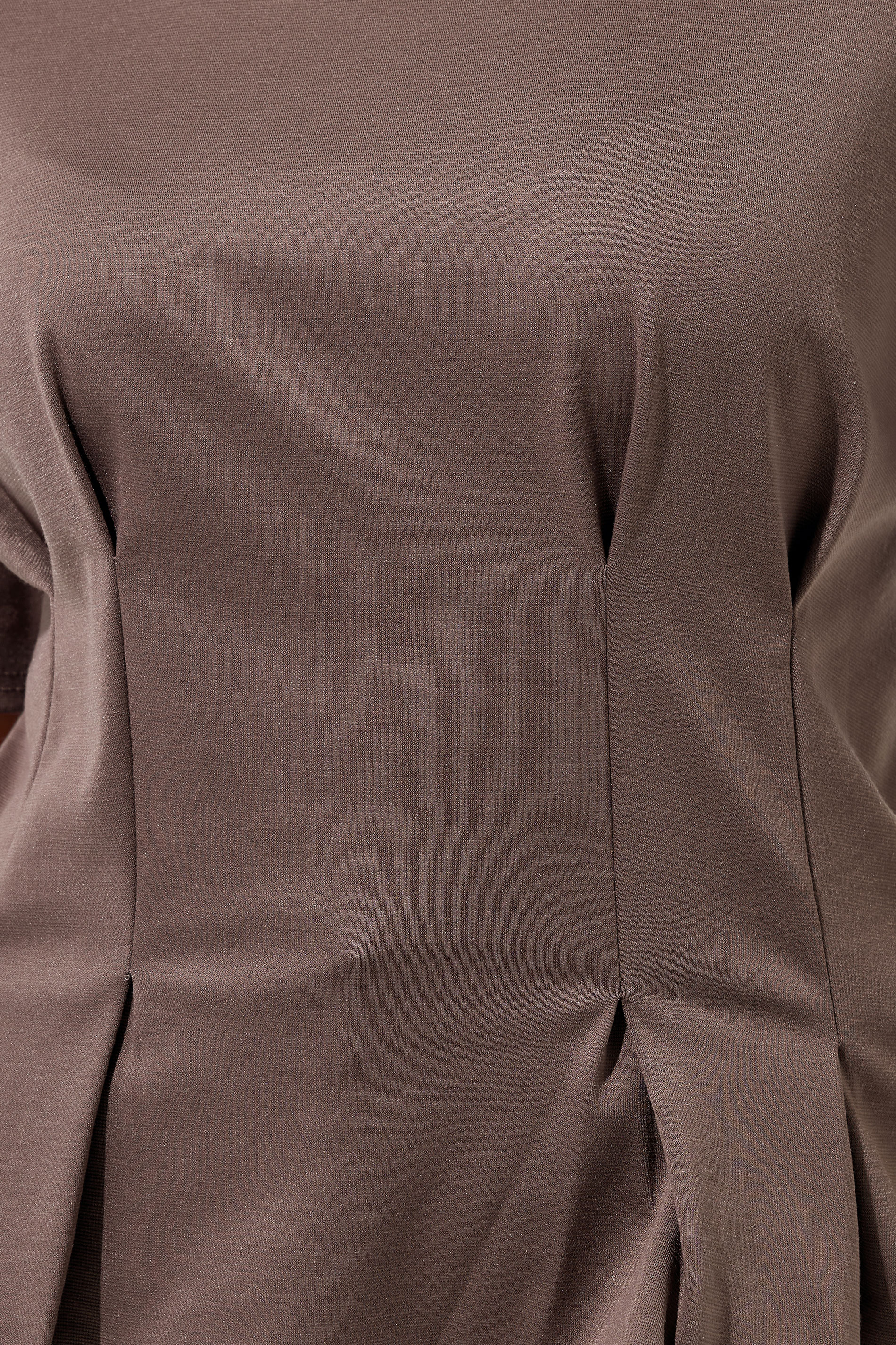 LIMITED COLLECTION Plus Size Mocha Brown Cinched Waist T-Shirt | Yours Clothing 5