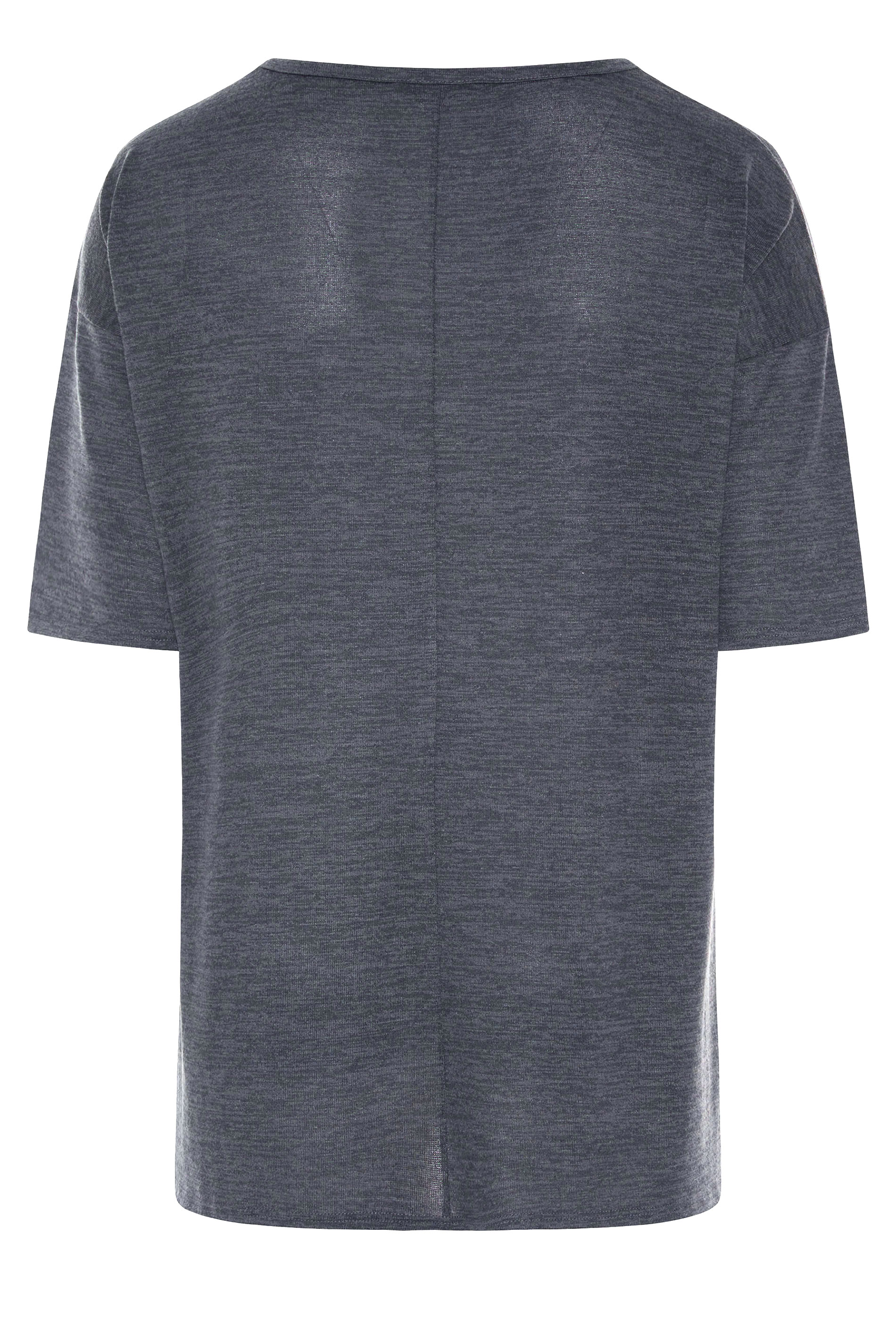 Grande taille  Tops Grande taille  T-Shirts Basiques & Débardeurs | T-Shirt Gris Style Oversize - CI49726