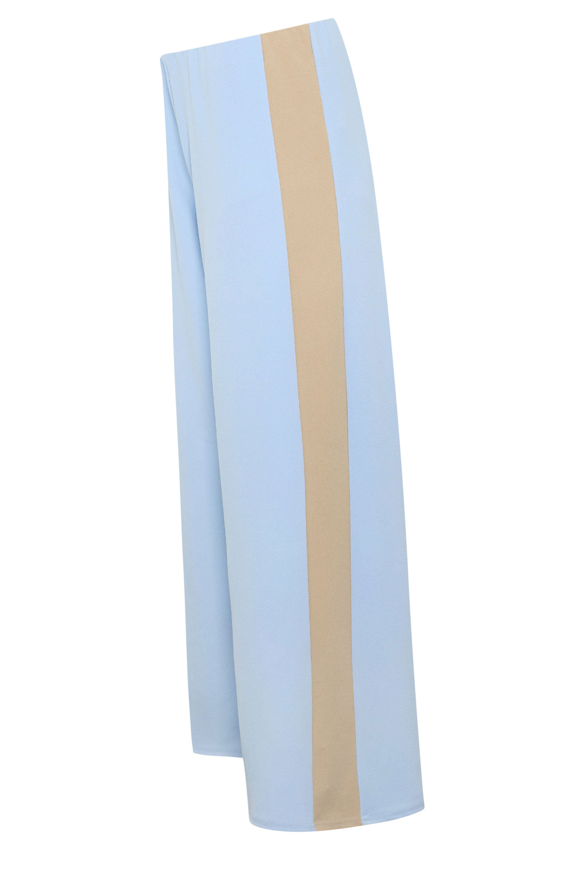 PixieGirl Petite Women's Light Blue Side Stripe Scuba Wide Leg Trousers | PixieGirl 6