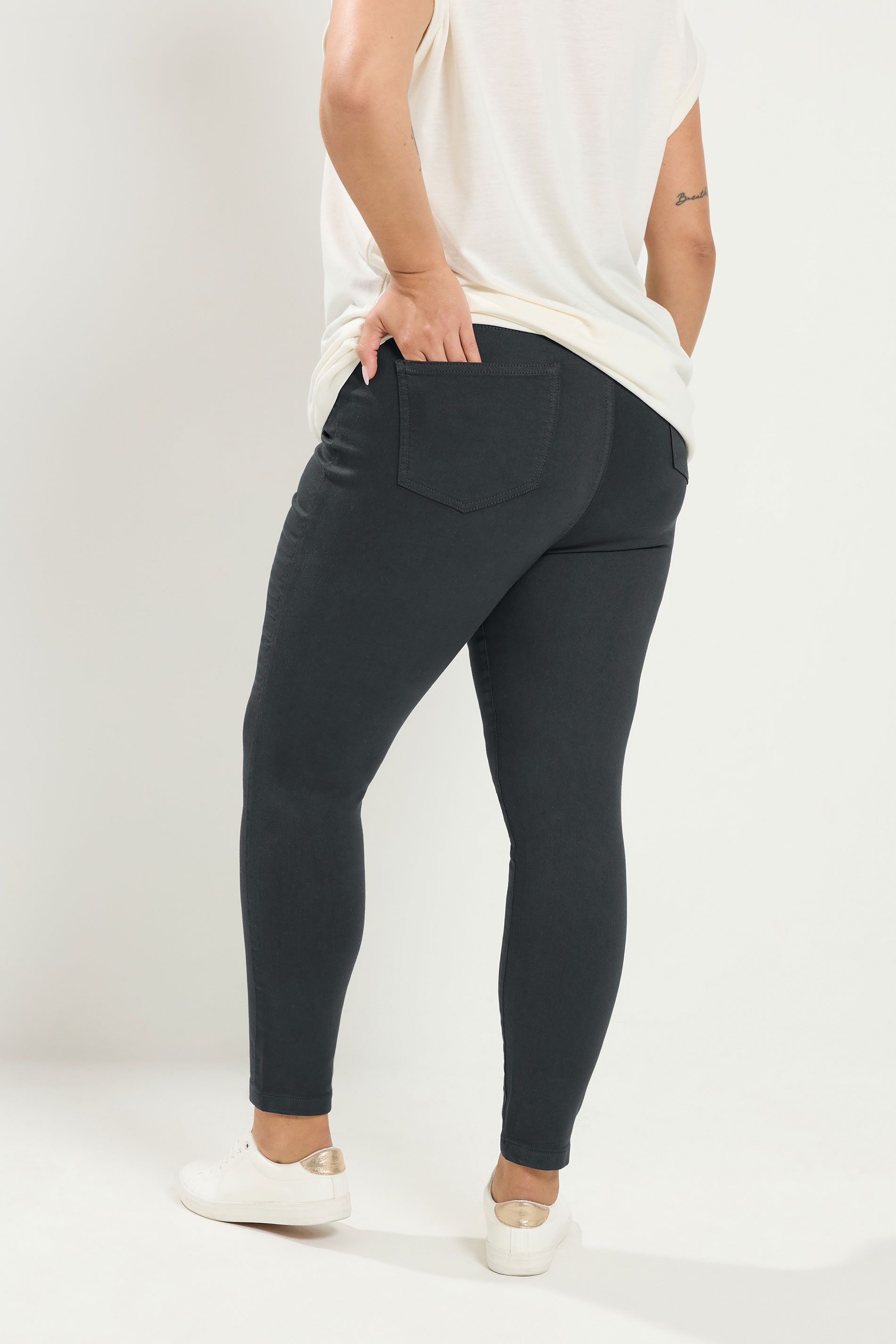 YOURS Plus Size Grey Pull On JENNY Jeggings | Yours Clothing 2
