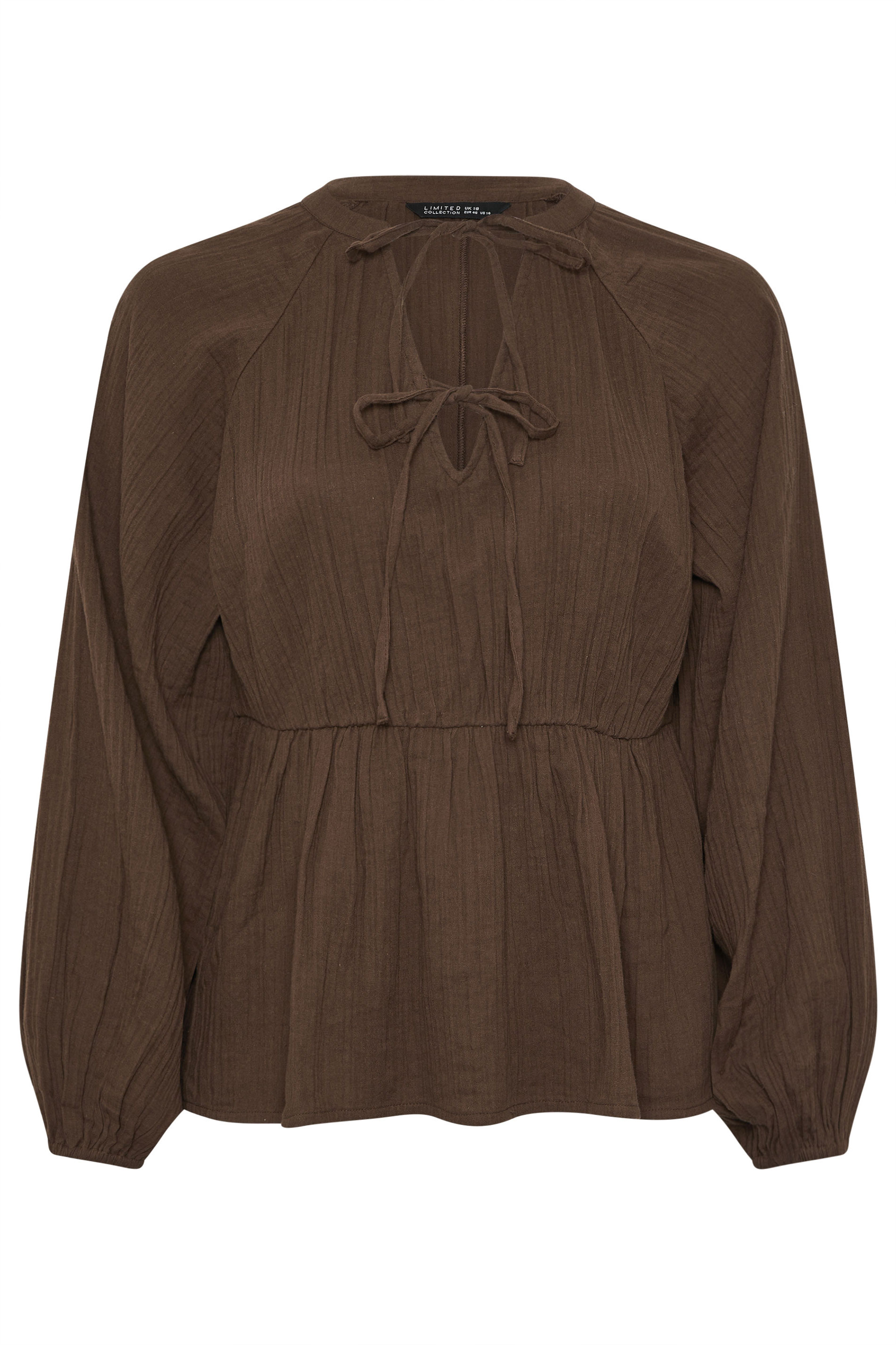 LIMITED COLLECTION Plus Size Chocolate Brown Cheesecloth Top | Yours Clothing 6