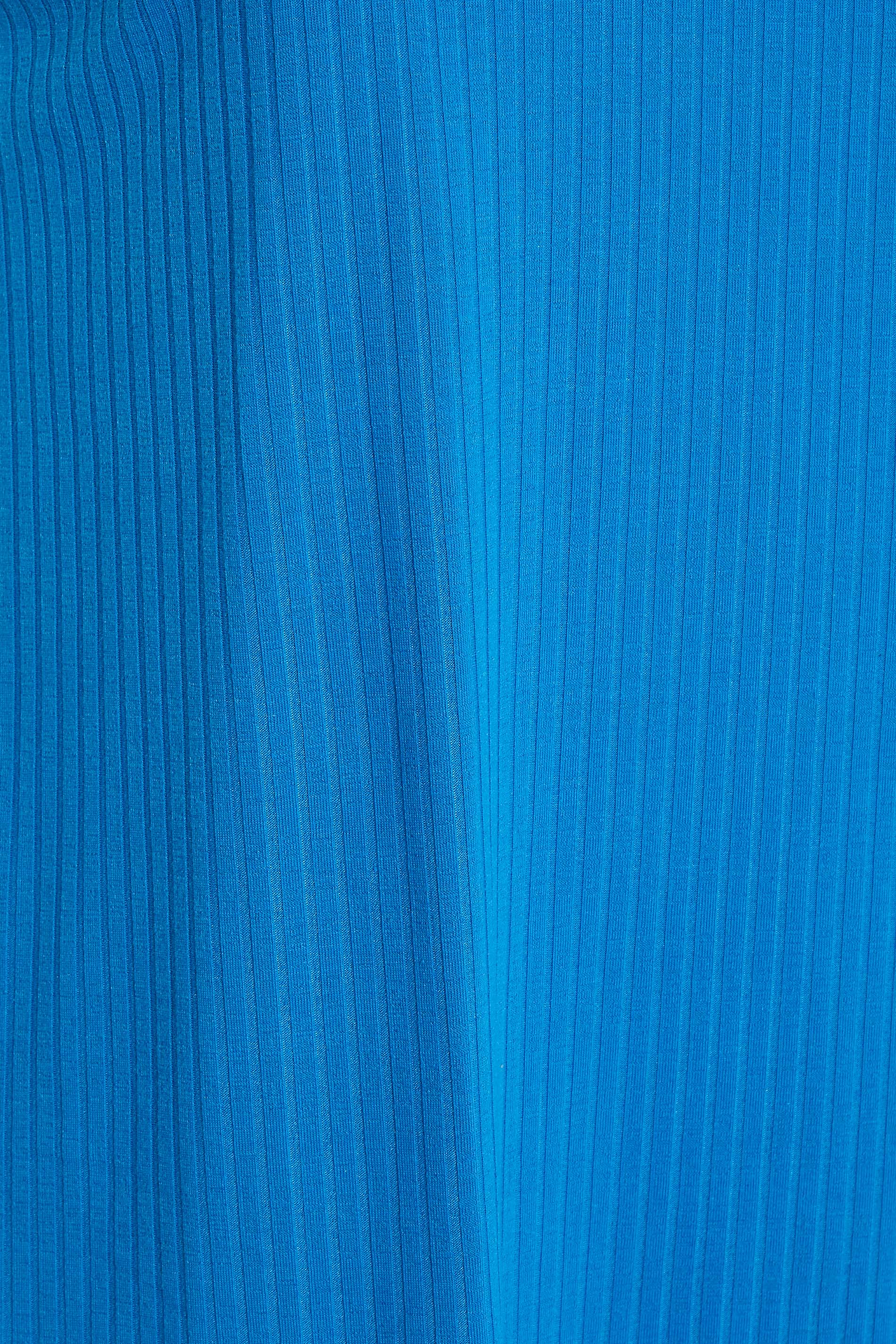 Grande taille  Tops Grande taille  Débardeurs & Caracos | LIMITED COLLECTION - Top Bleu Roi Long Volanté Nervuré - KU49250