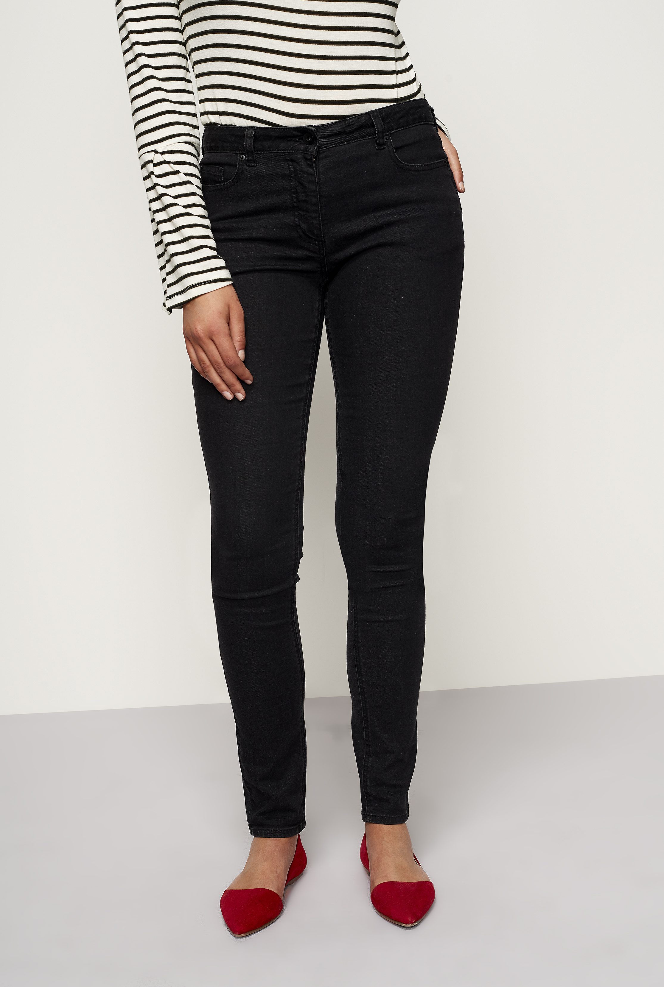 Black Shaper Low Rise Skinny Jeans | Long Tall Sally