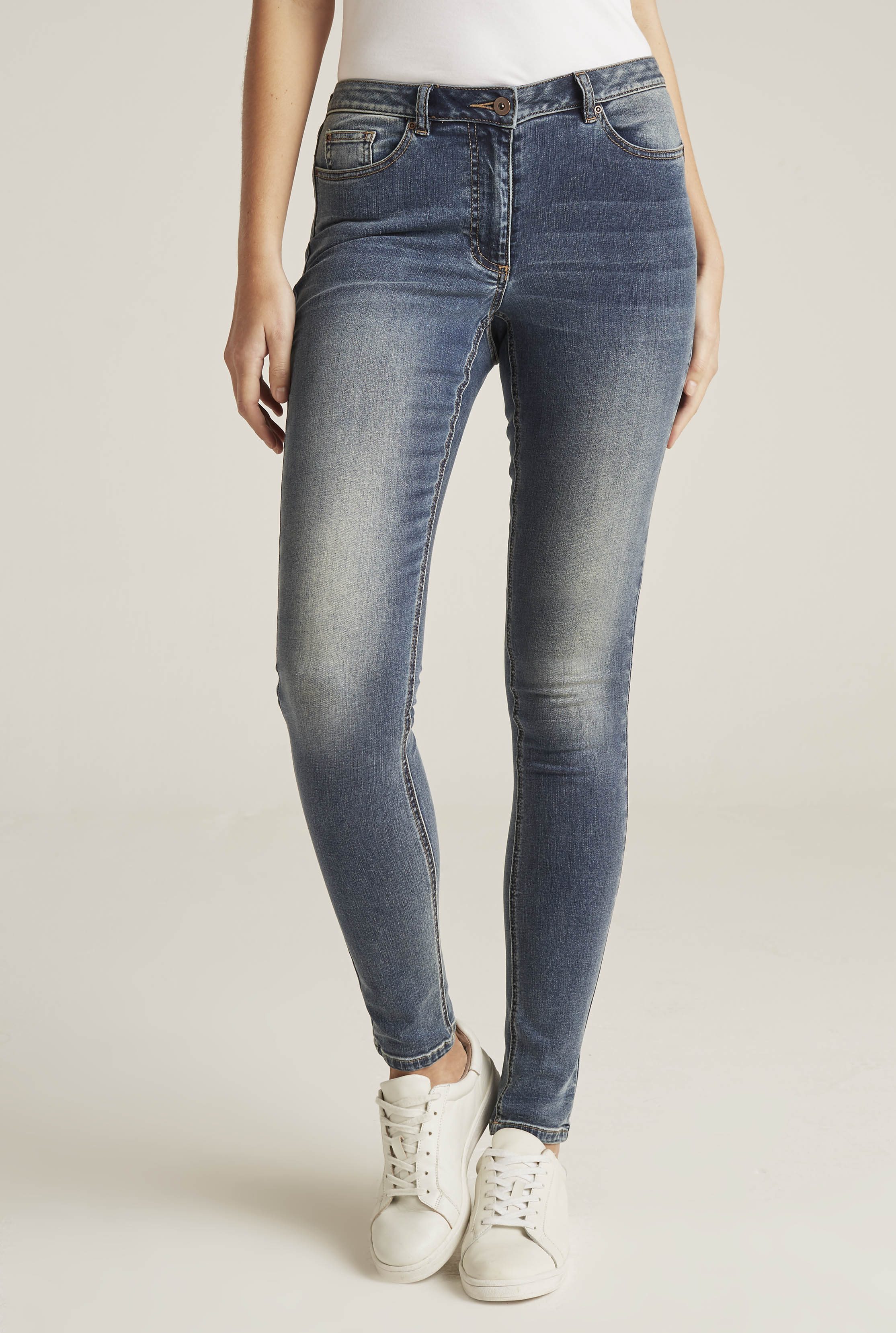 Blue Vintage Wash Skinny Low Rise Jean | Long Tall Sally