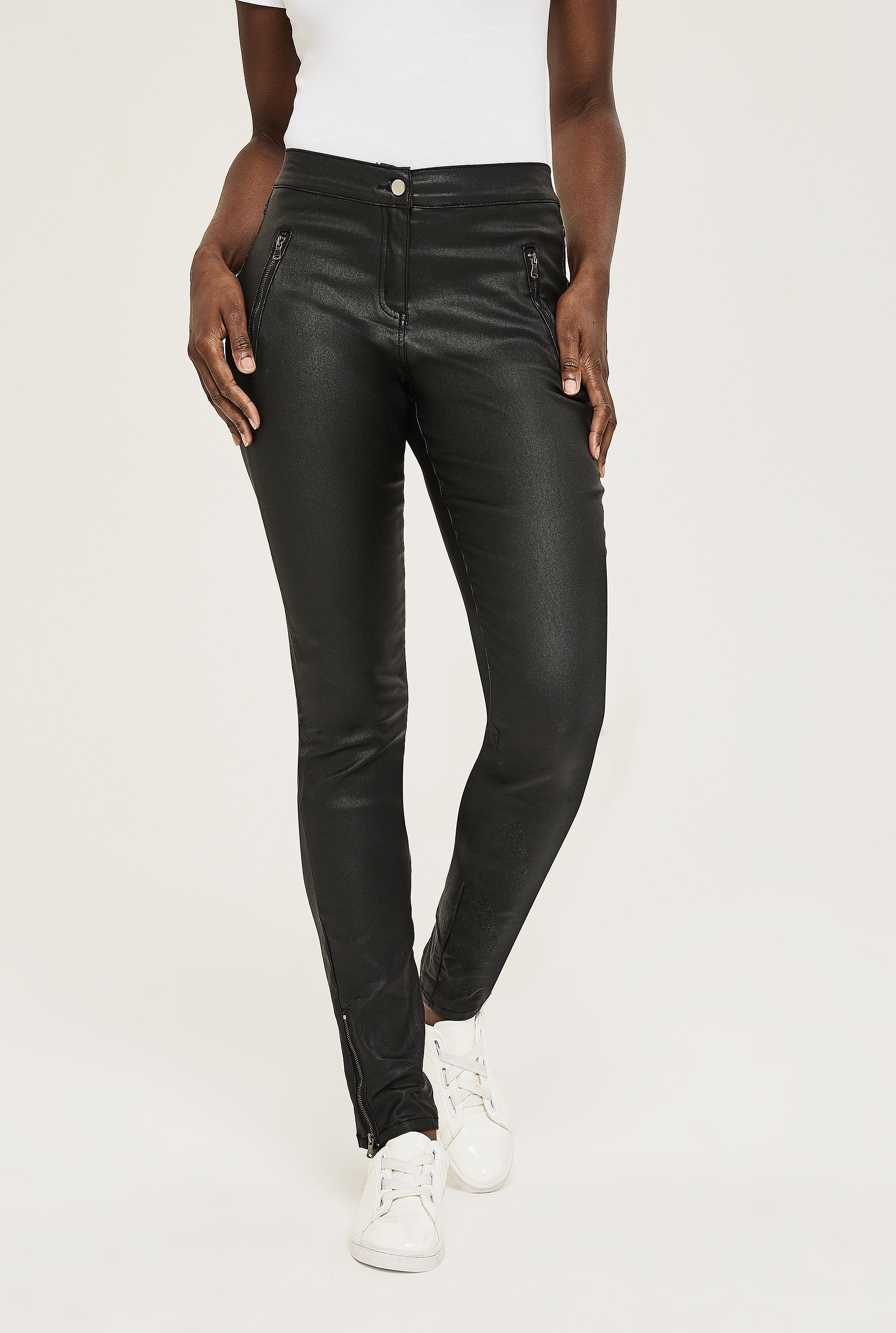 Coated Skinny Biker Jean | Long Tall Sally