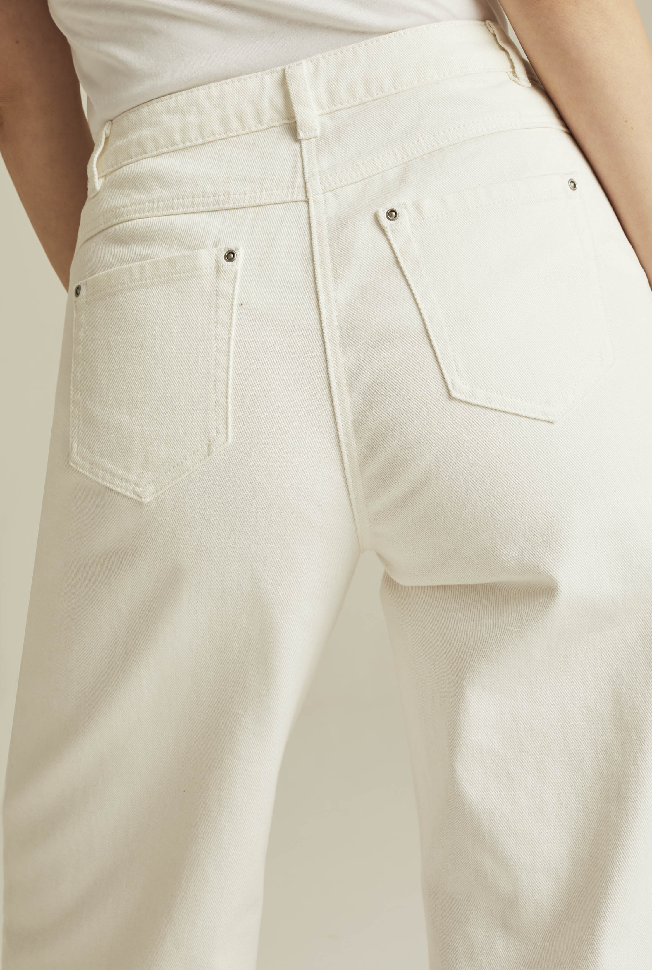 White Wide Leg Cropped Jeans | Long Tall Sally