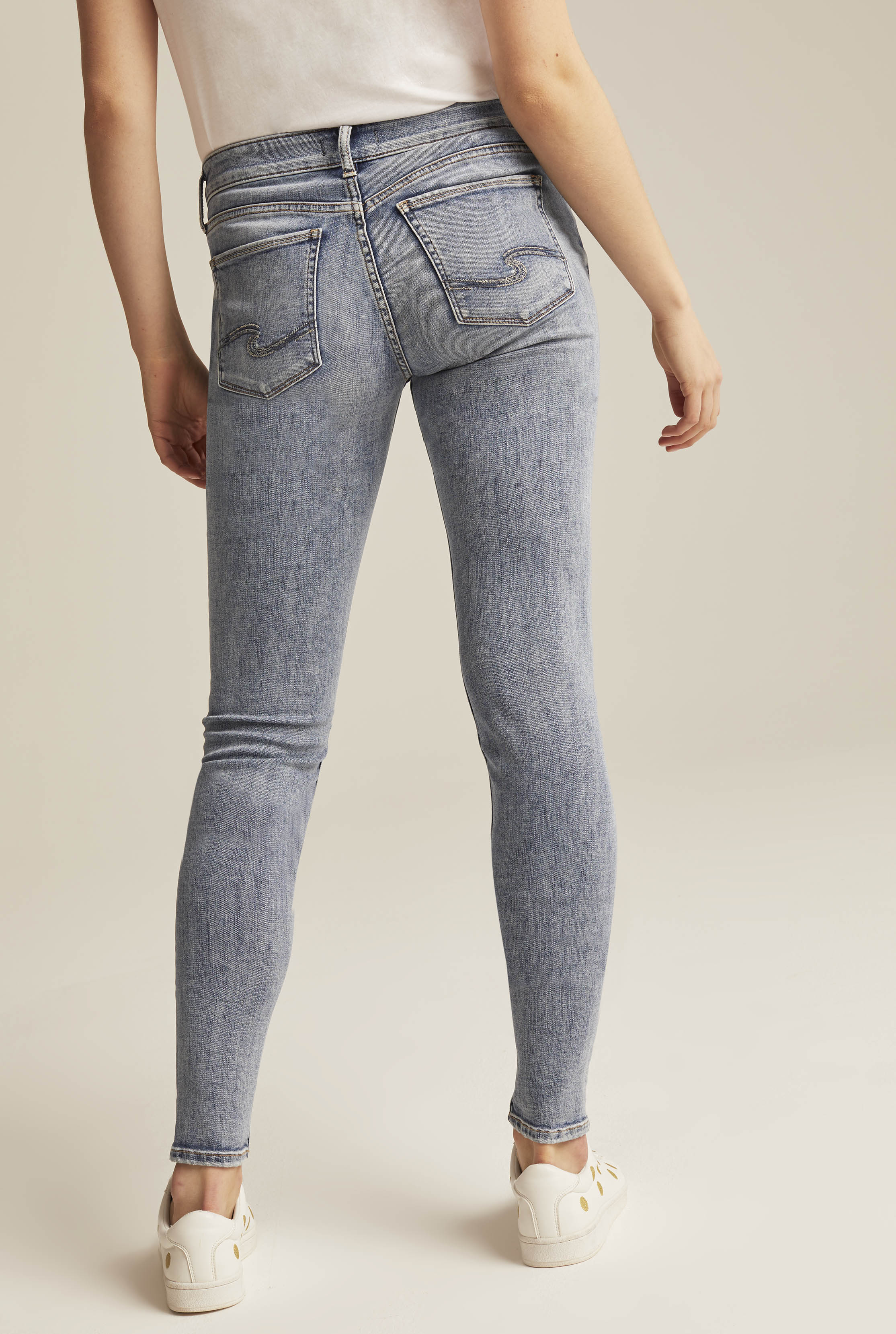 LTS Tall Womens Silver Mid Wash Avery Mid Rise Skinny Lite Jeans | Long ...