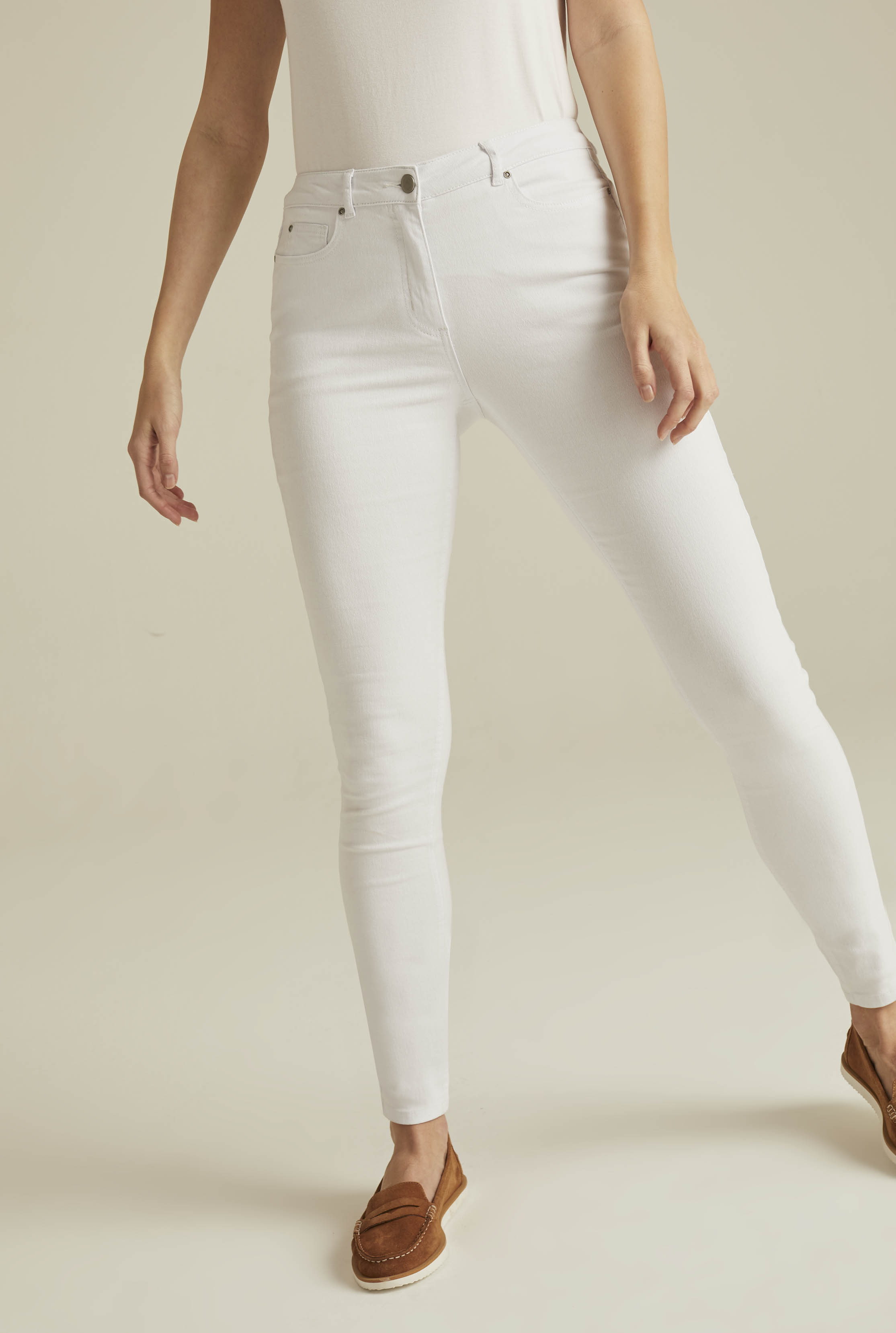 White Mid Rise Authentic Skinny Jeans | Long Tall Sally