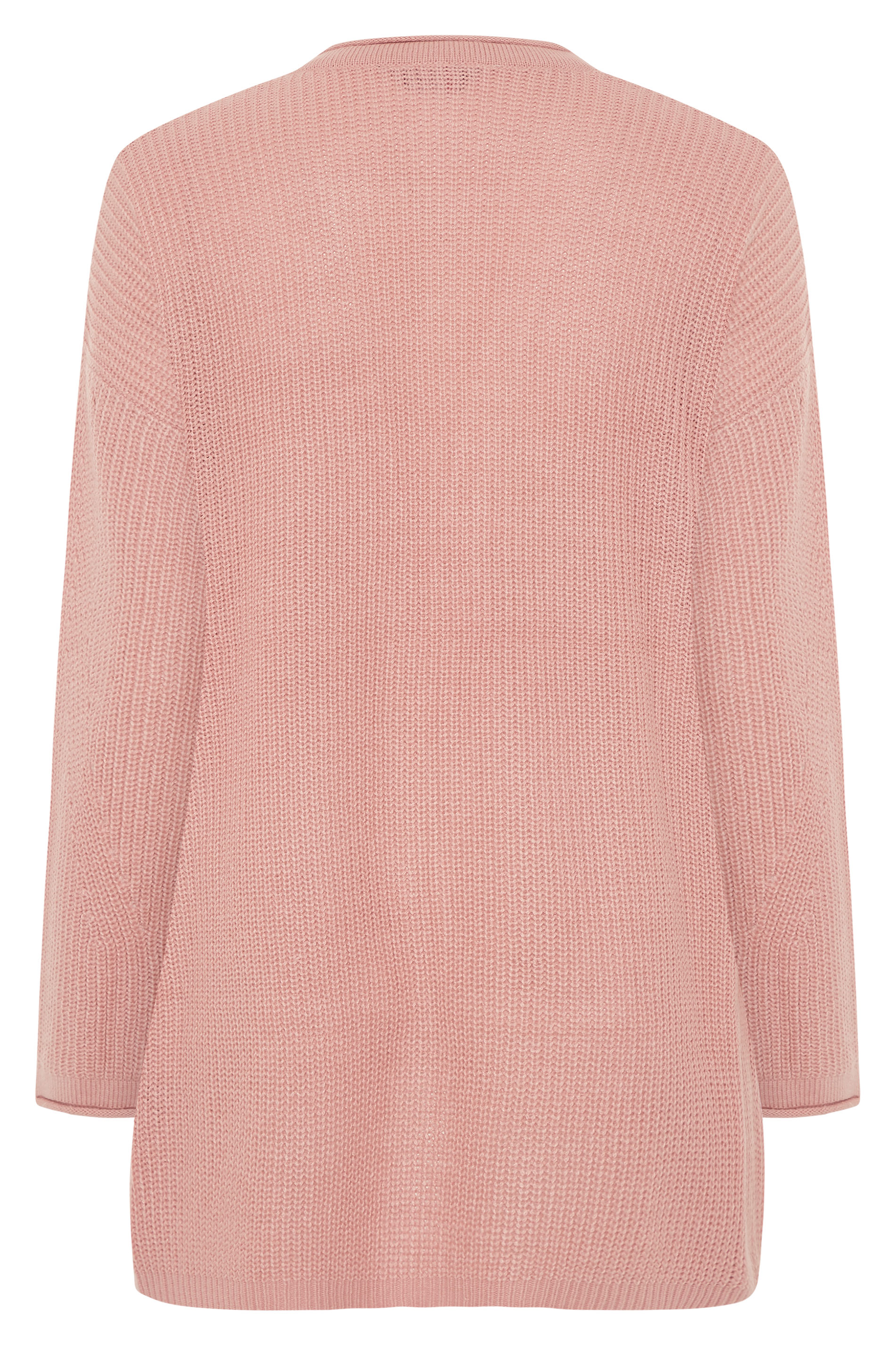 Dusky Pink Knitted Pointelle Cardigan | Yours Clothing