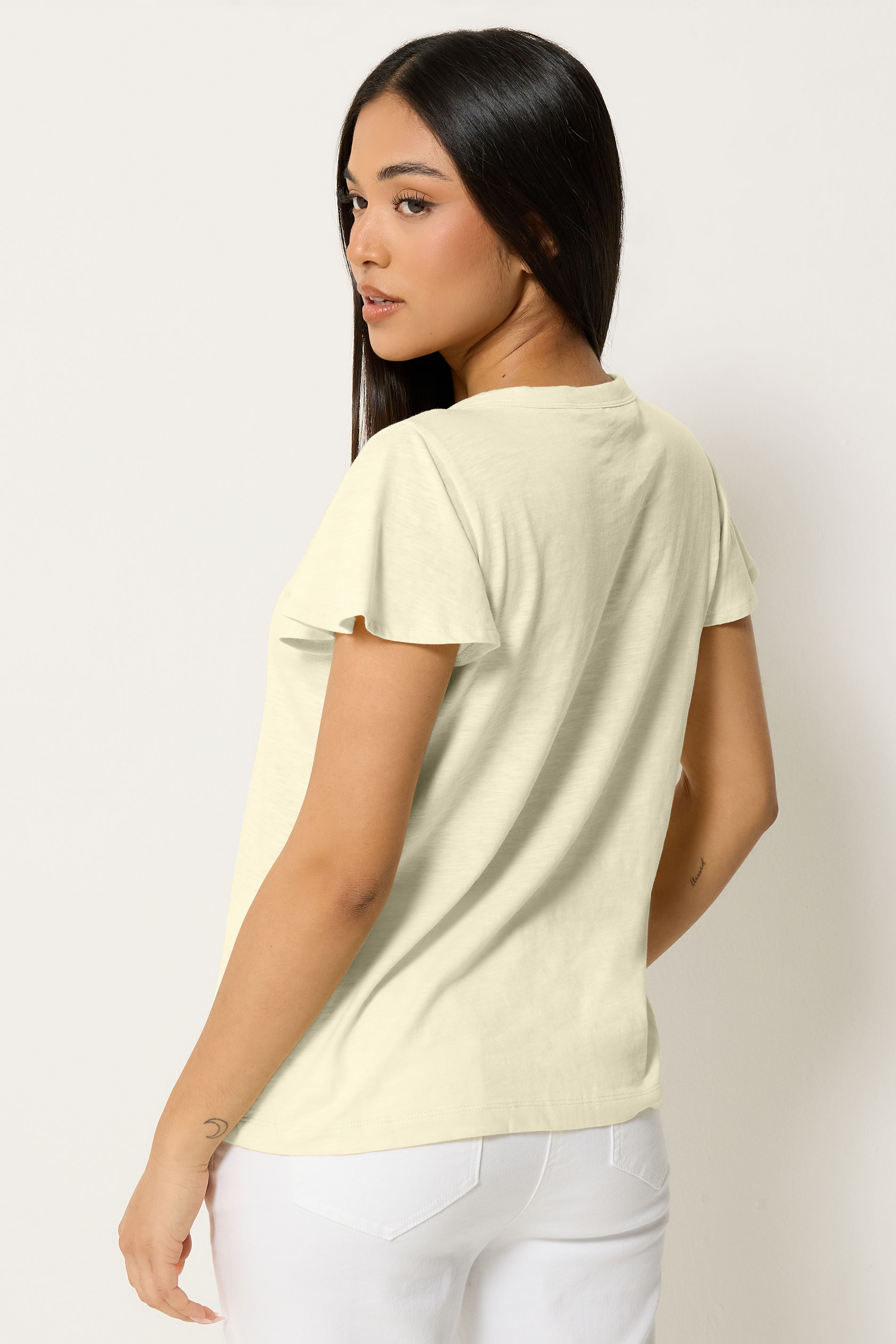 M&Co Petite Lemon Yellow Short Sleeve Cotton Shirt | M&Co 4