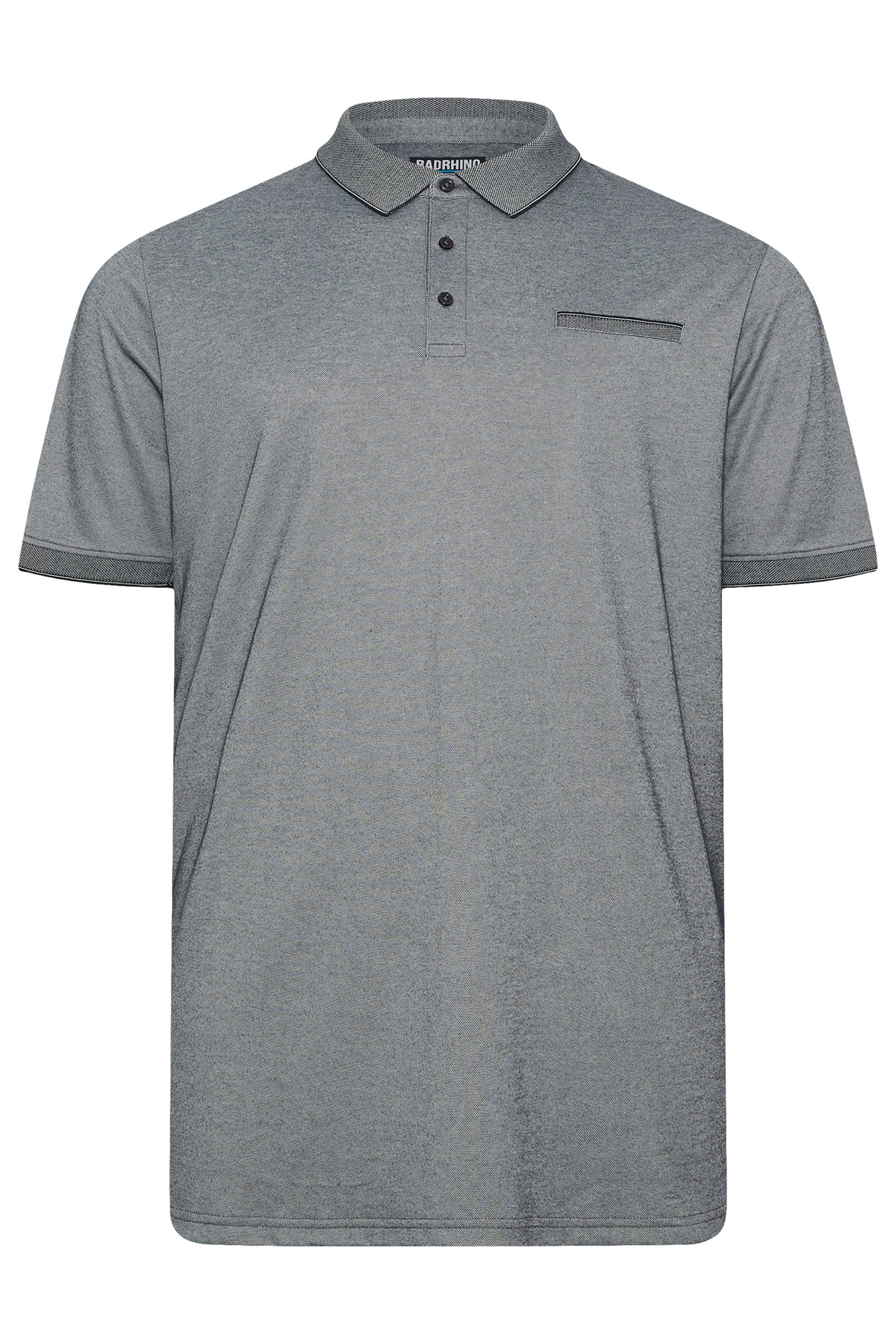 BadRhino Big & Tall Navy Blue Textured Polo Shirt | BadRhino 5