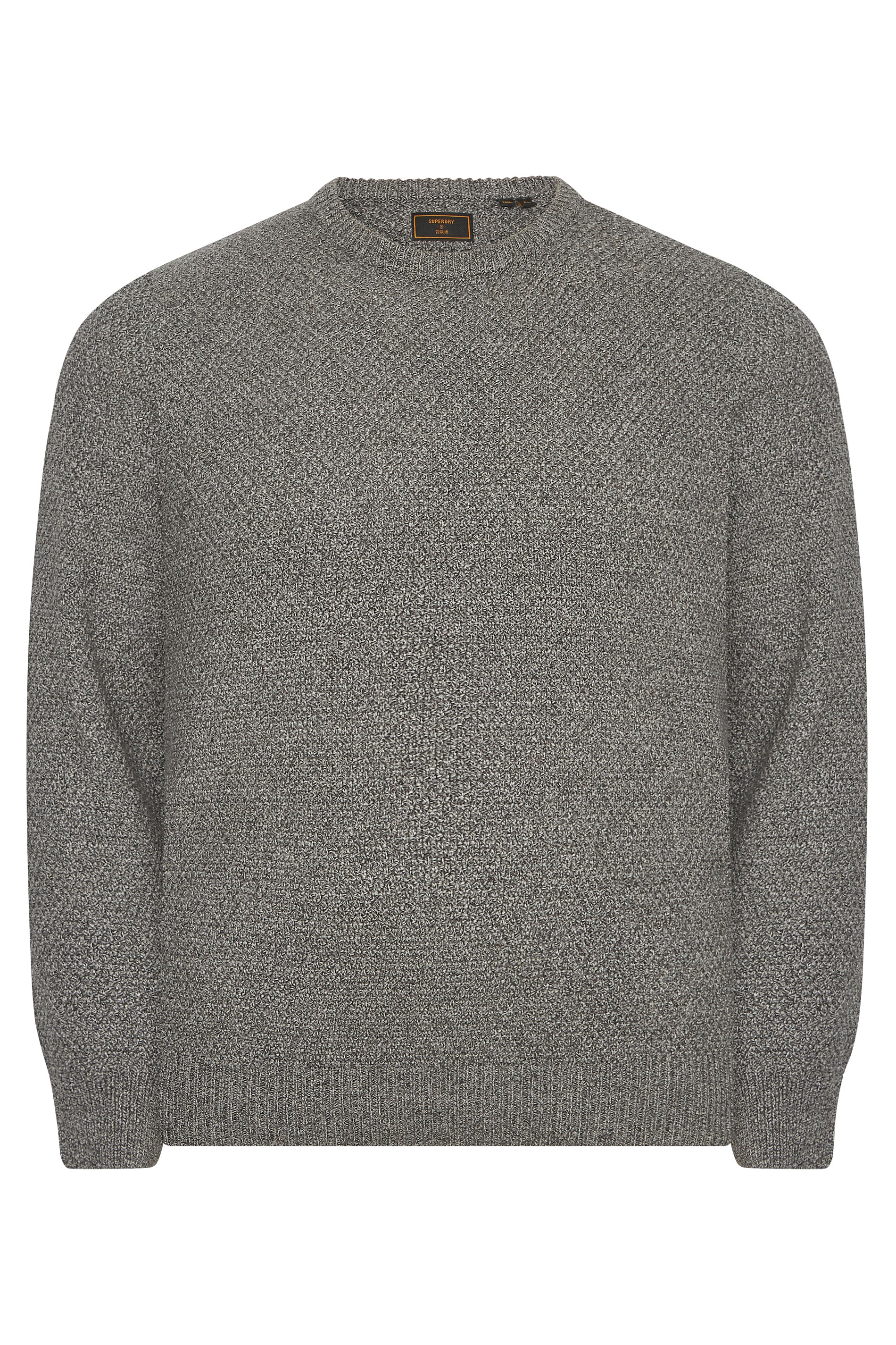 Big & Tall SUPERDRY Grey Knitted Jumper | BadRhino 1