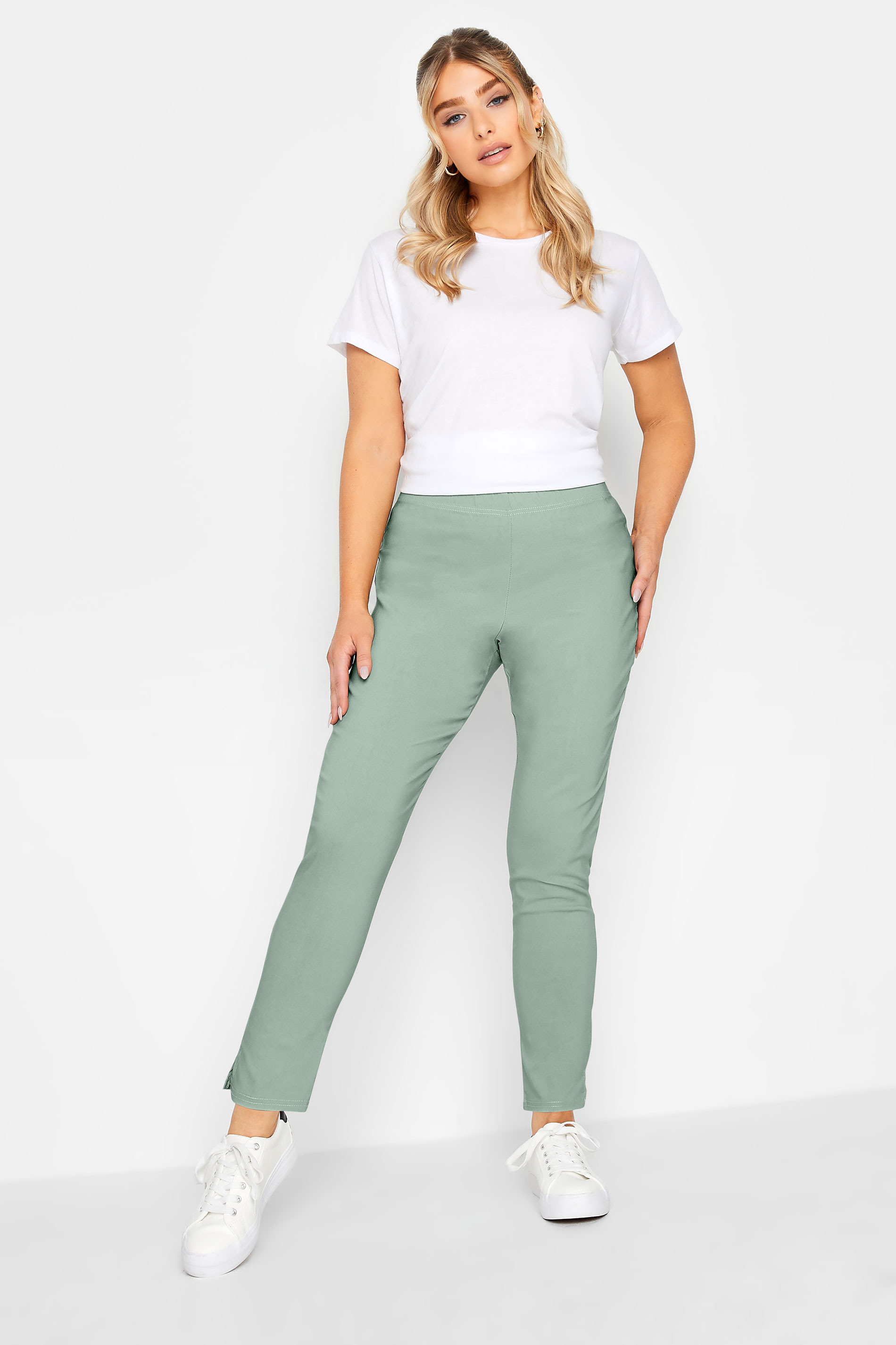 Stretch Bengaline Cropped Pull On Pant  Natural  RC  Co