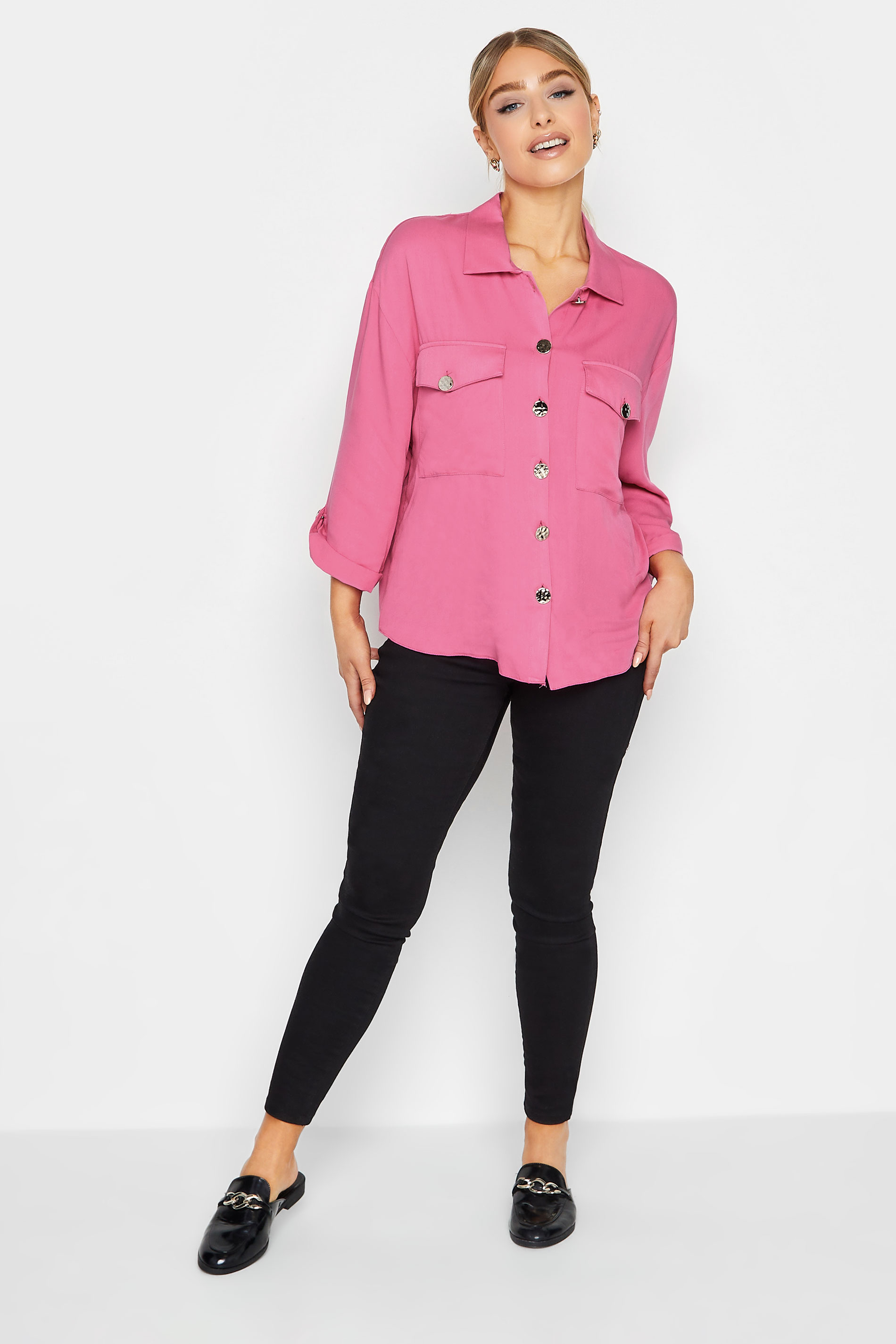 M&Co Pink Statement Button Shirt | M&Co 2