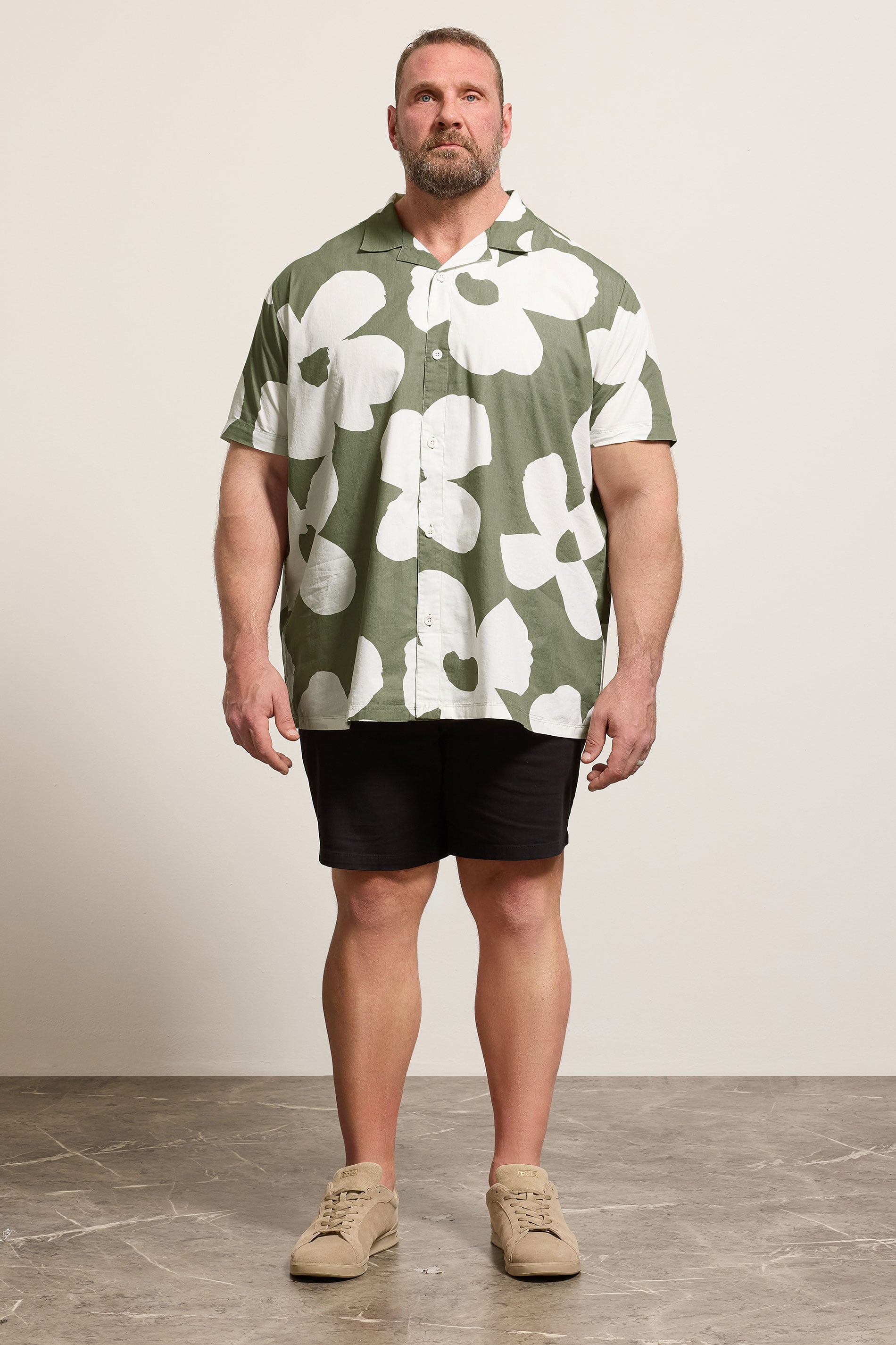 BadRhino Big & Tall Green Flower Poplin Shirt | BadRhino 1