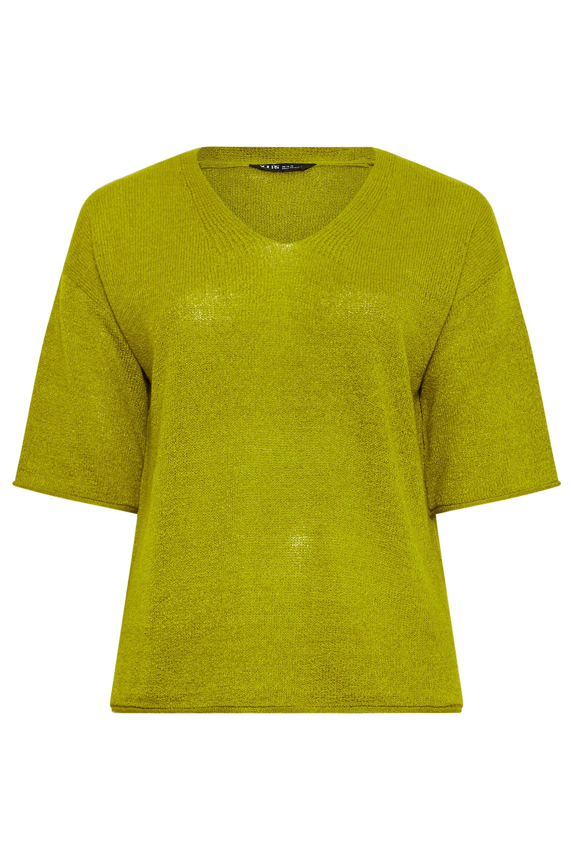 YOURS Plus Size Green Knitted T-Shirt | Yours Clothing 6