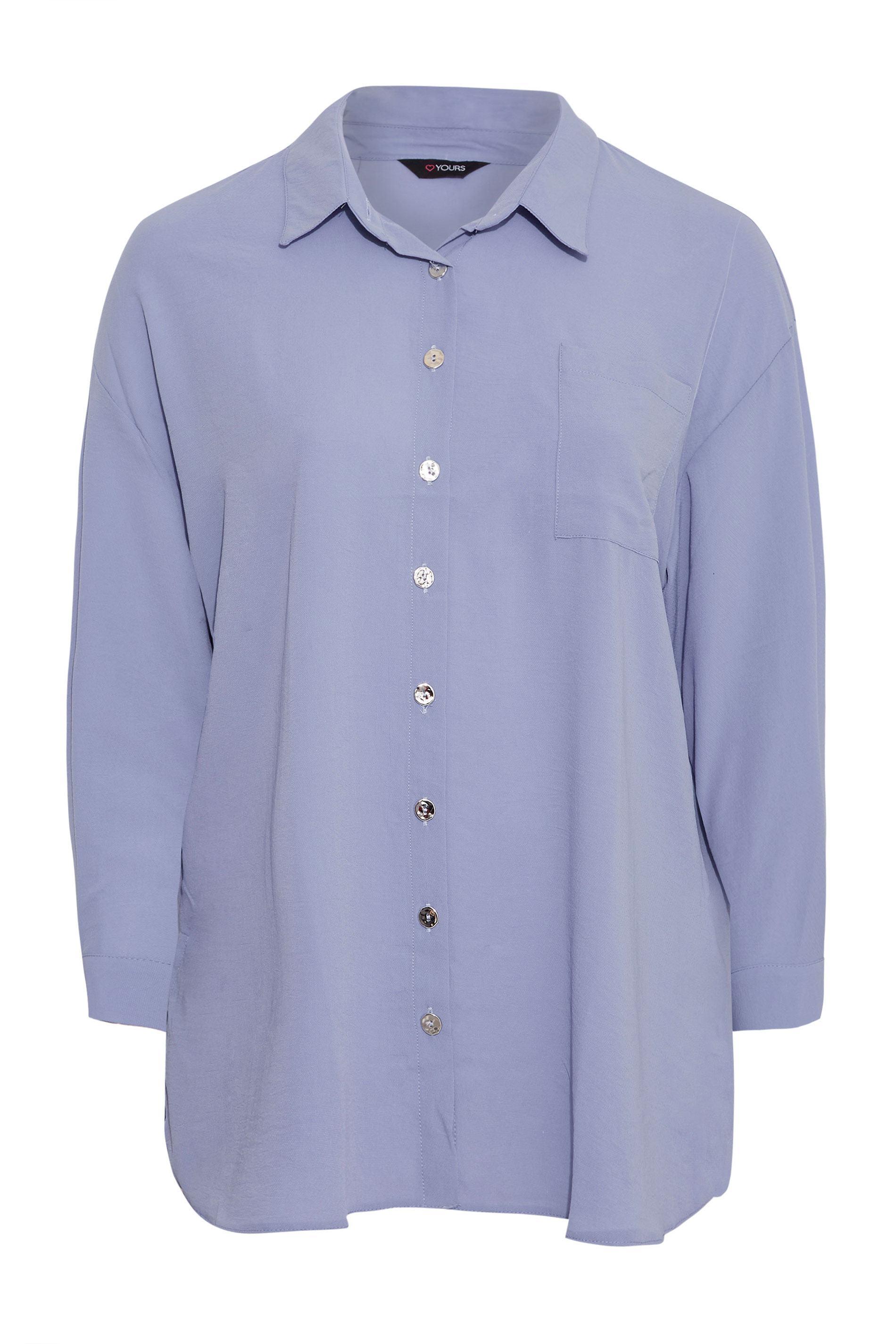 Plus Size Curve Purple Button Through 