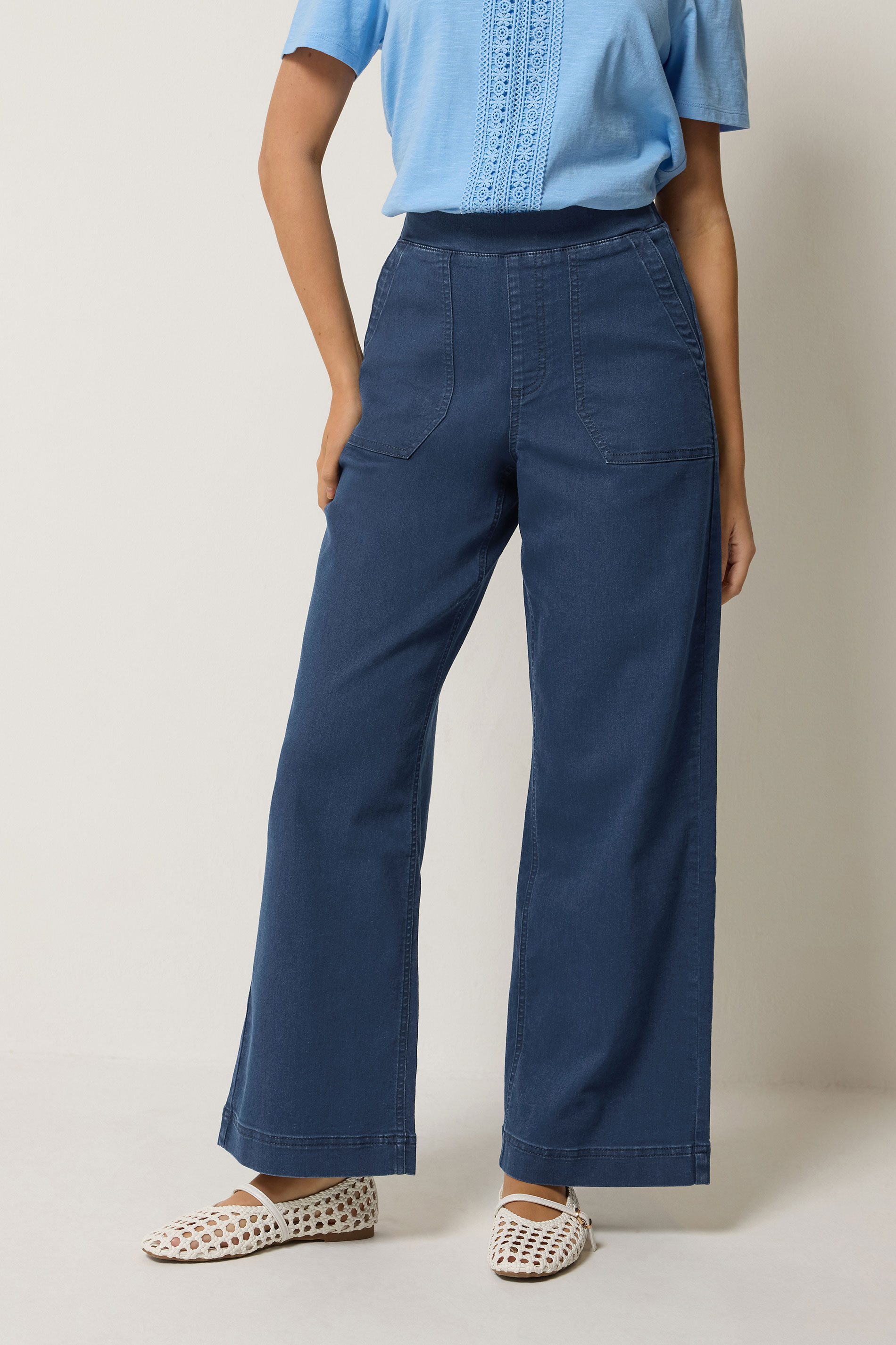 M&Co Indigo Wide Leg Carpenter Jeggings | M&Co 3