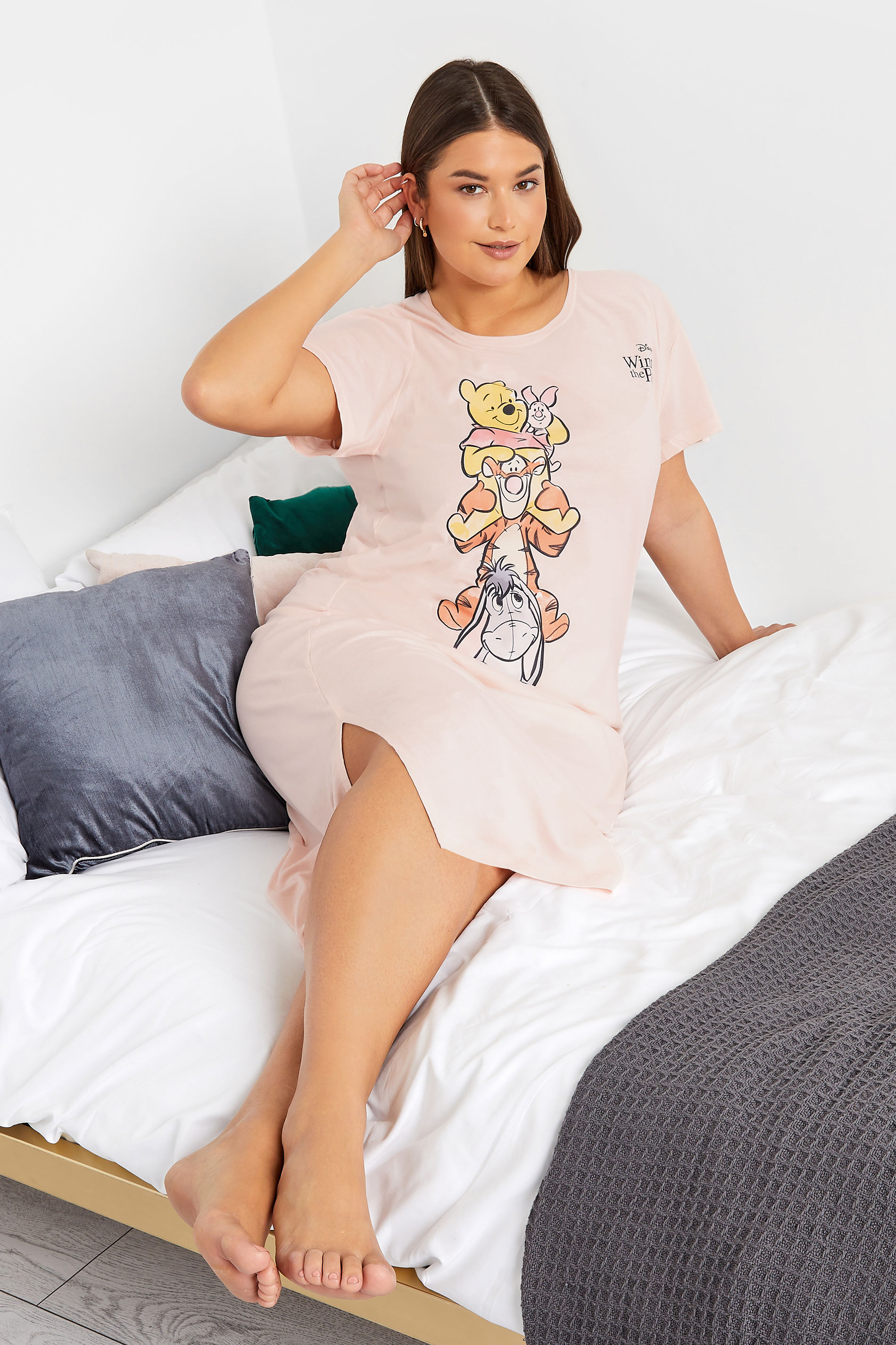 LTS Tall Women's Pink 'Winnie The Pooh' Printed Nightdress | Long Tall Sally  2