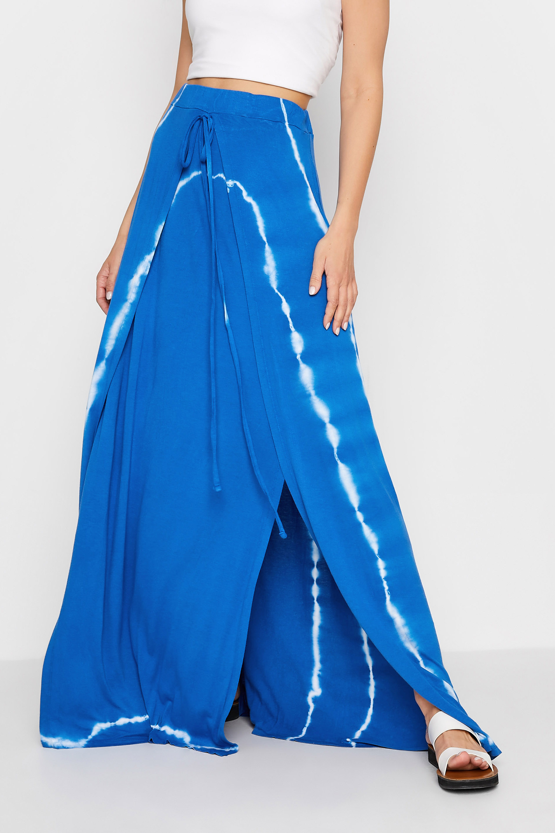 LTS Tall Blue Tie Dye Maxi Skirt 1