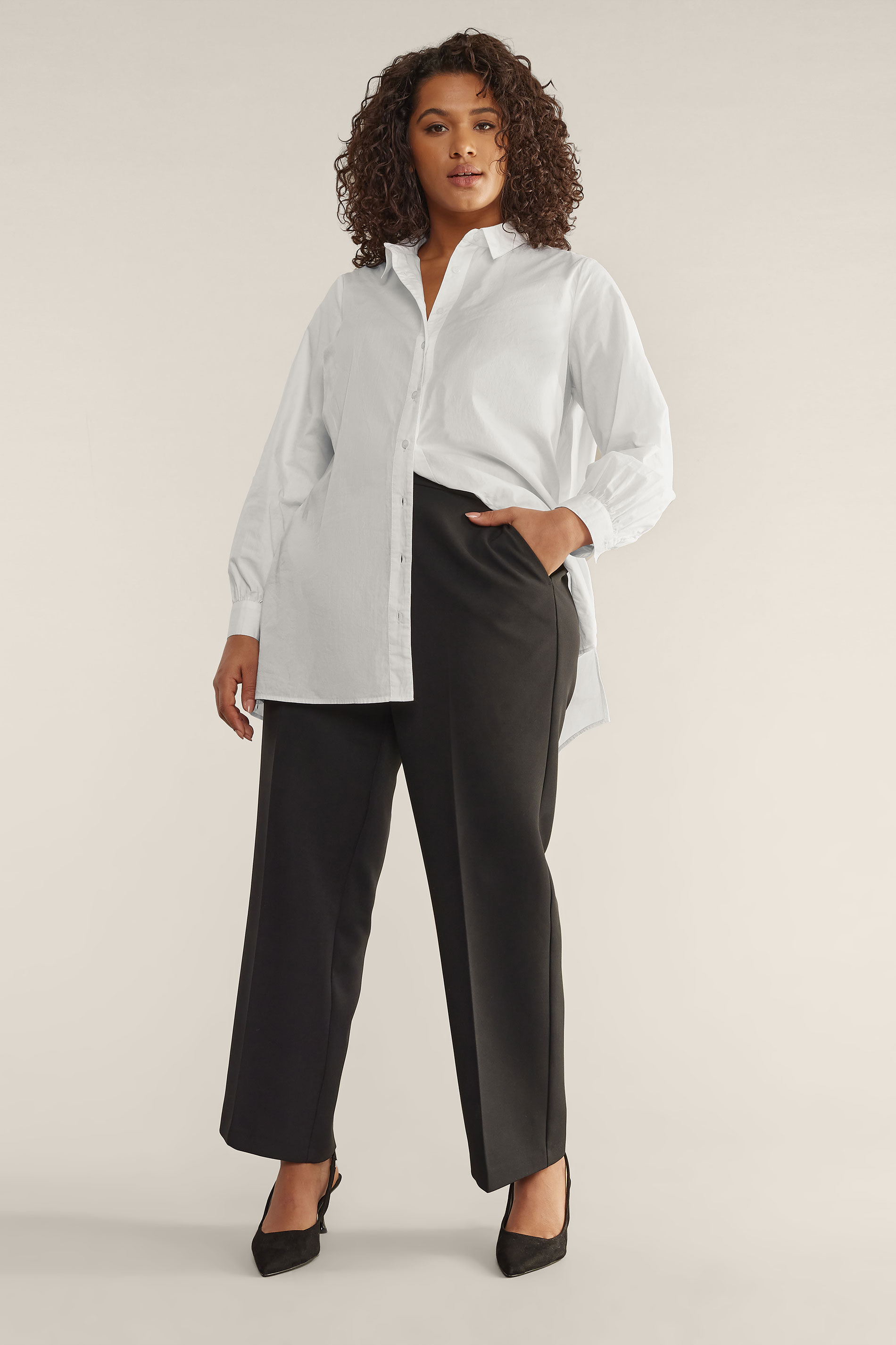 EVANS Plus Size White Poplin Shirt | Evans 3