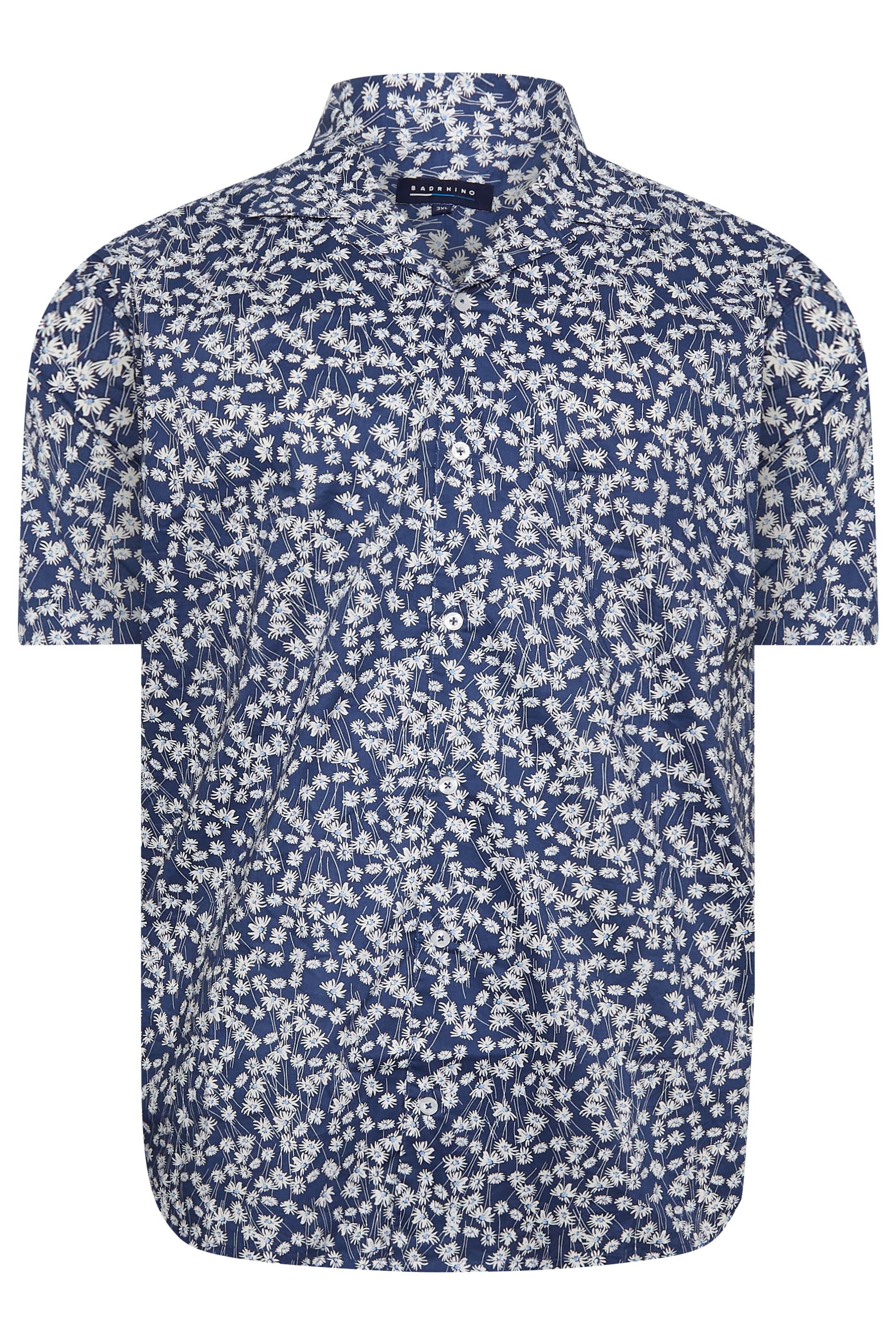 BadRhino Big & Tall Plus Size Mens Navy Blue Floral Short Sleeve Shirt | BadRhino  3
