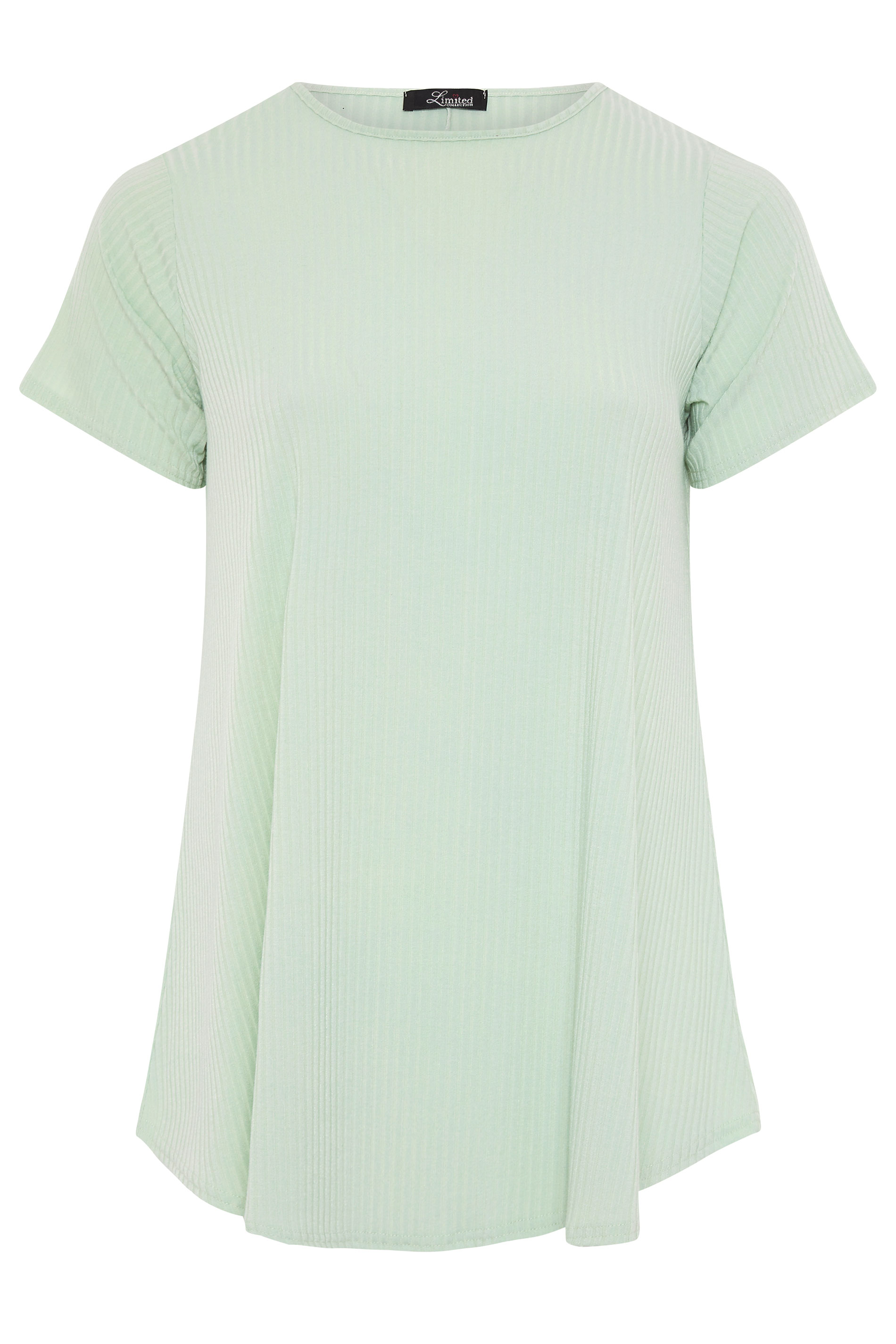 LIMITED COLLECTION Sage Green Rib Swing Top | Yours Clothing